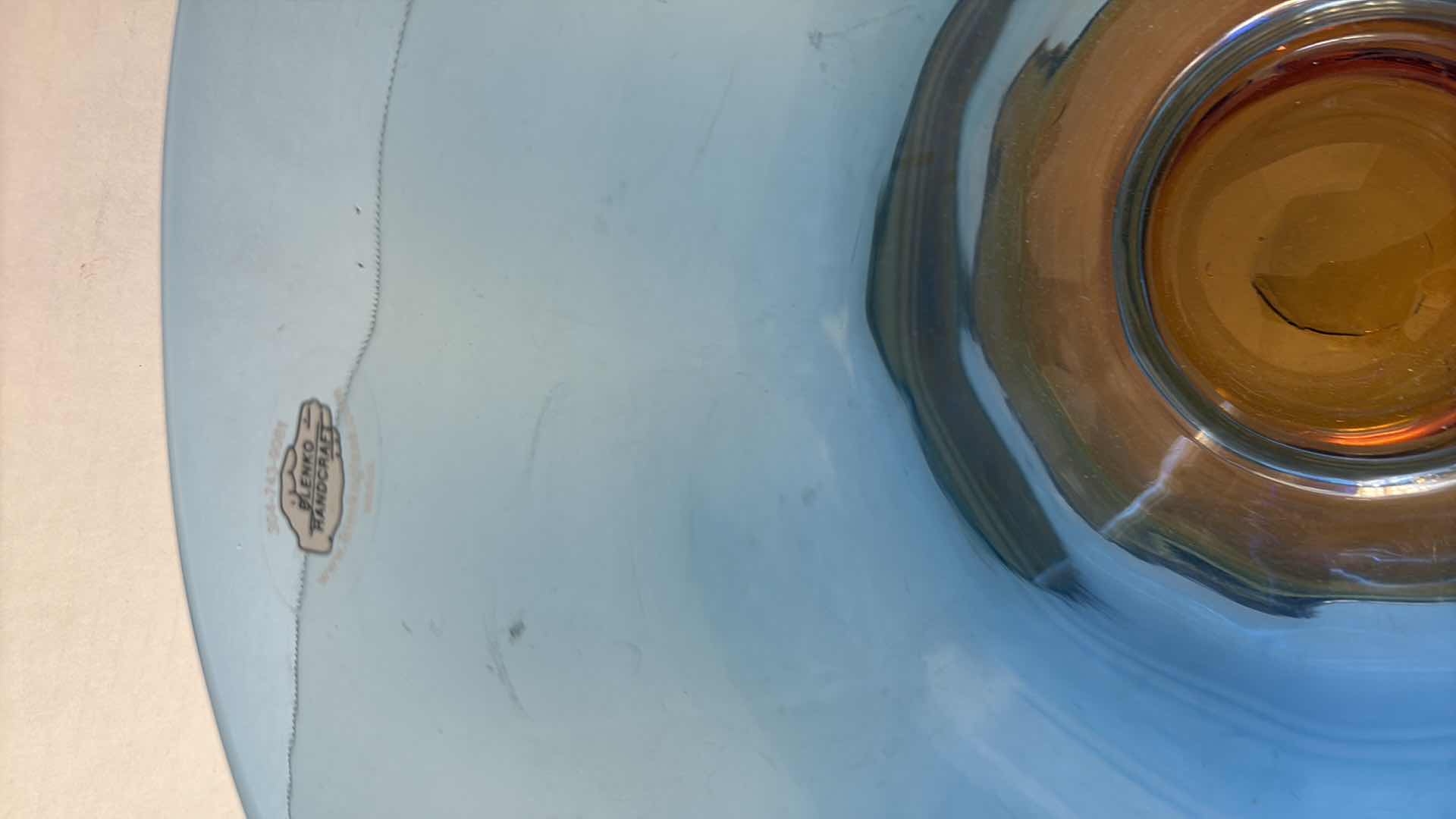 Photo 1 of BLENKO HANDCRAFTED GLASS BOWL 14” RETAIL VALUE $100