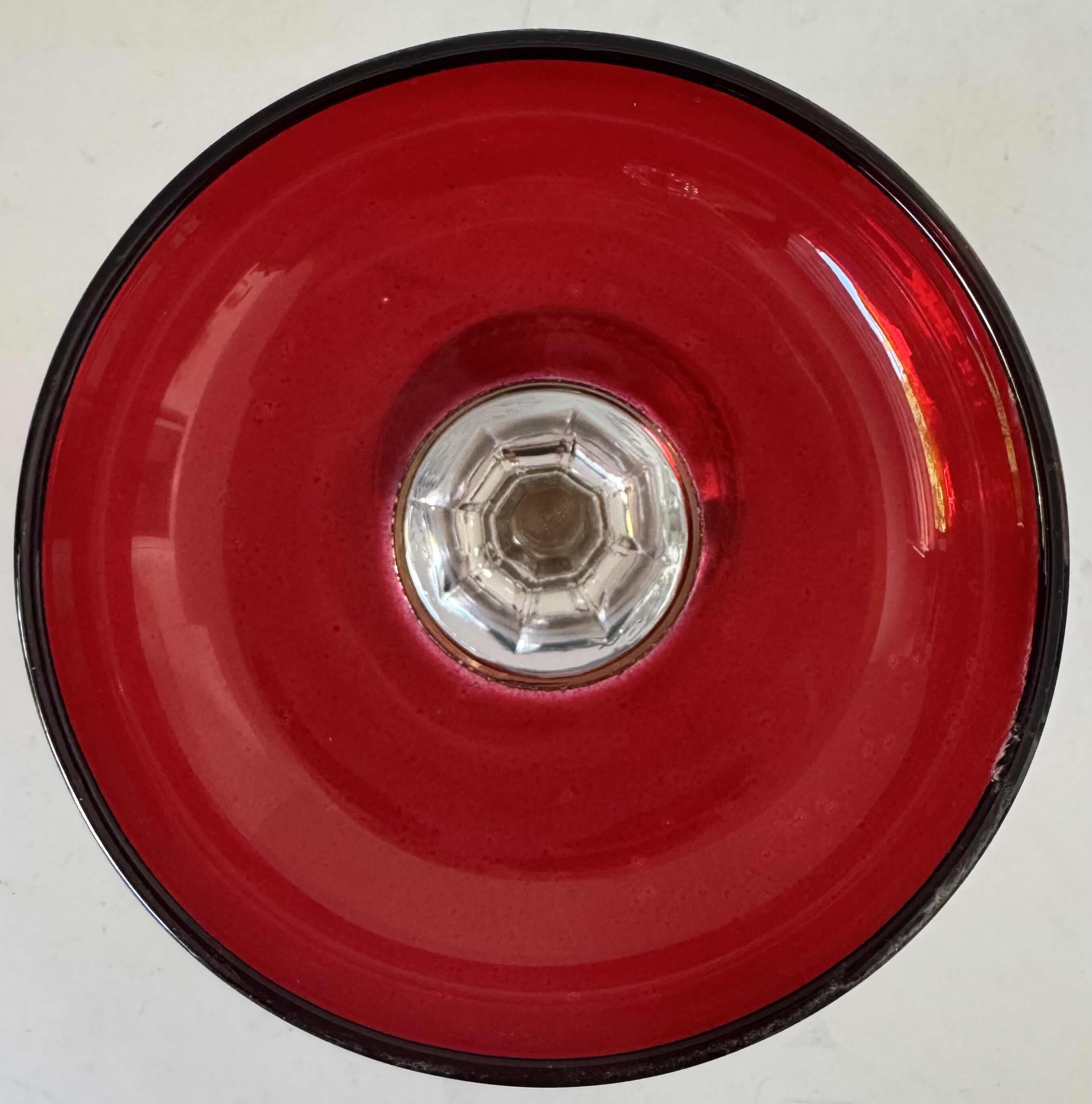 Photo 1 of KROME KRAFT GLASS GOBLET GARNET W5.5” X H6”