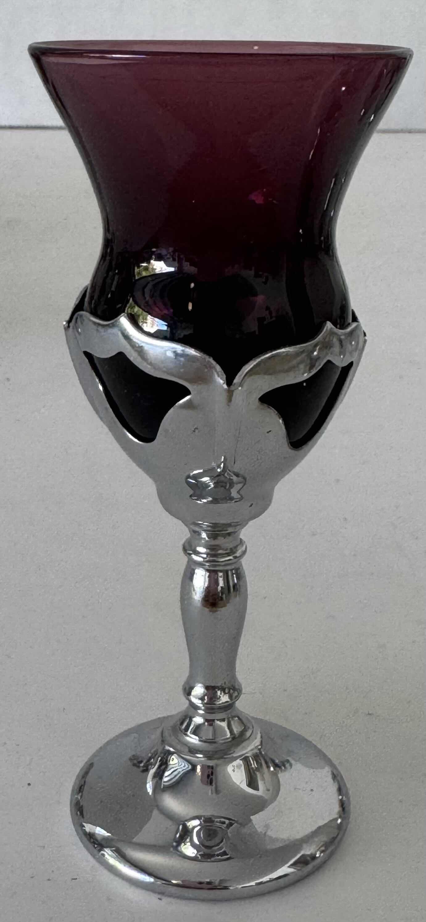 Photo 1 of 8- KROME KRAFT GLASSES AMETHYST W3.25” X H4” AND SMALLER