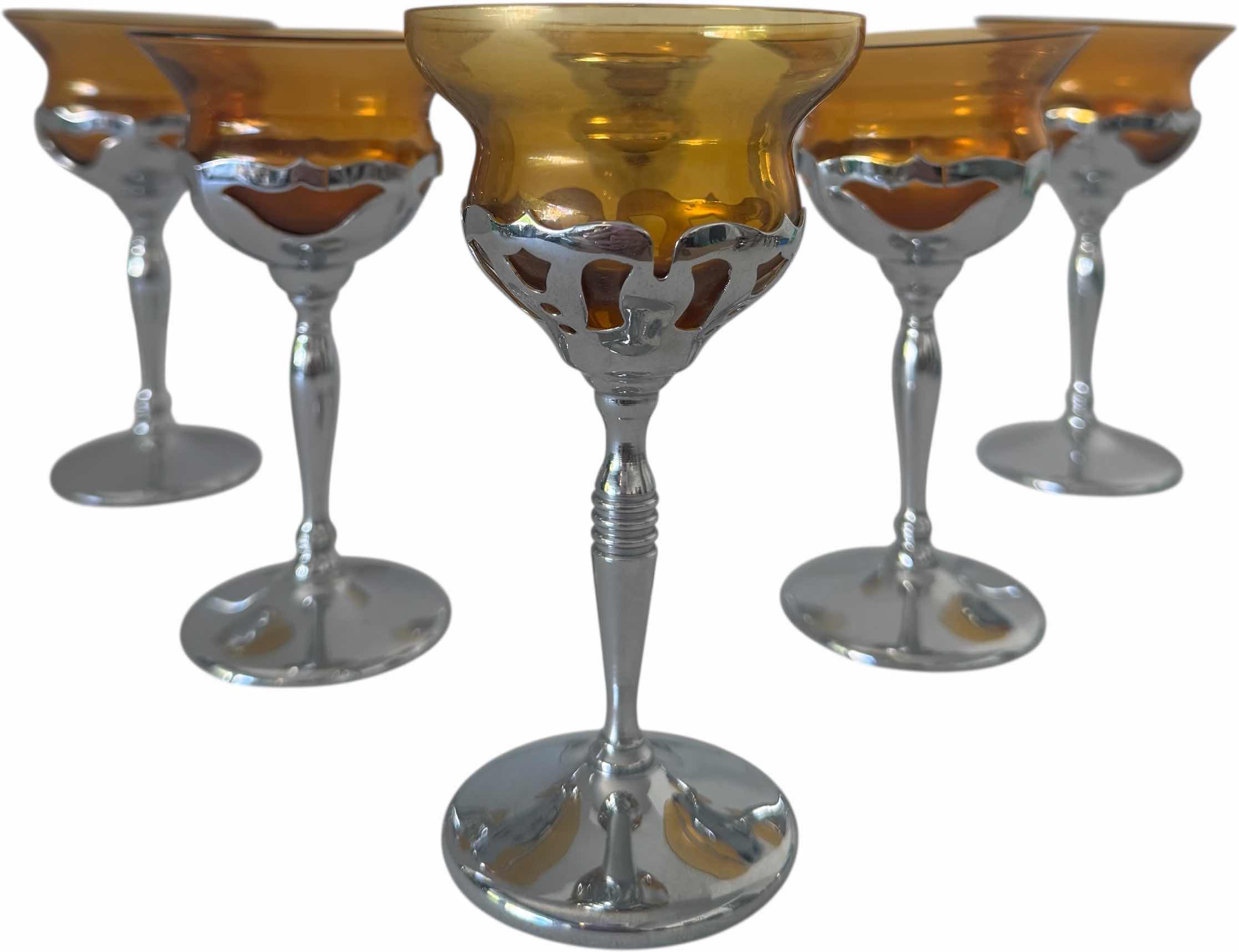 Photo 1 of 6- KROME KRAFT GLASSES AMBER W3.5” X H6”