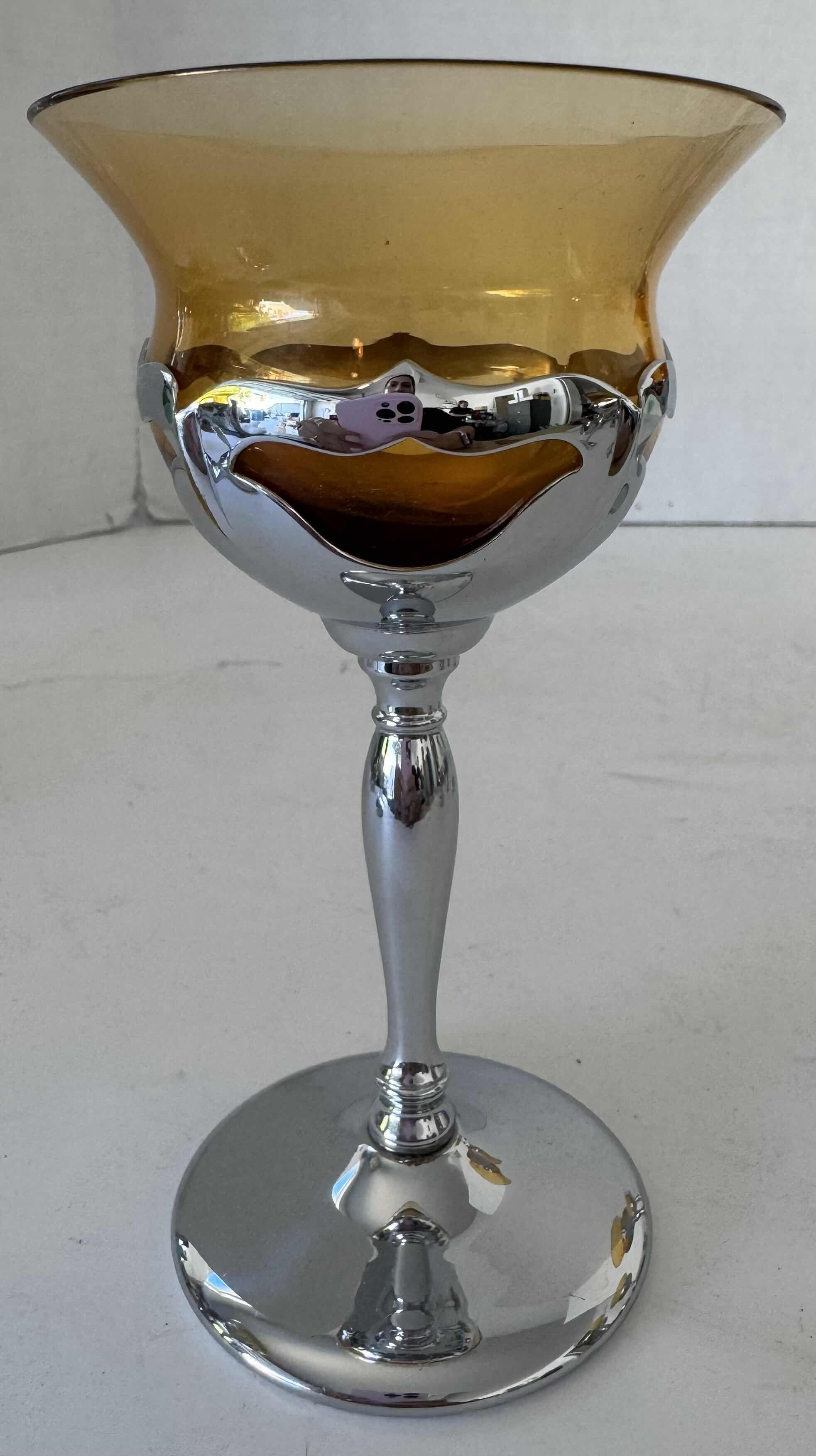 Photo 1 of 6- KROME KRAFT GLASSES AMBER W3.5” X H6”