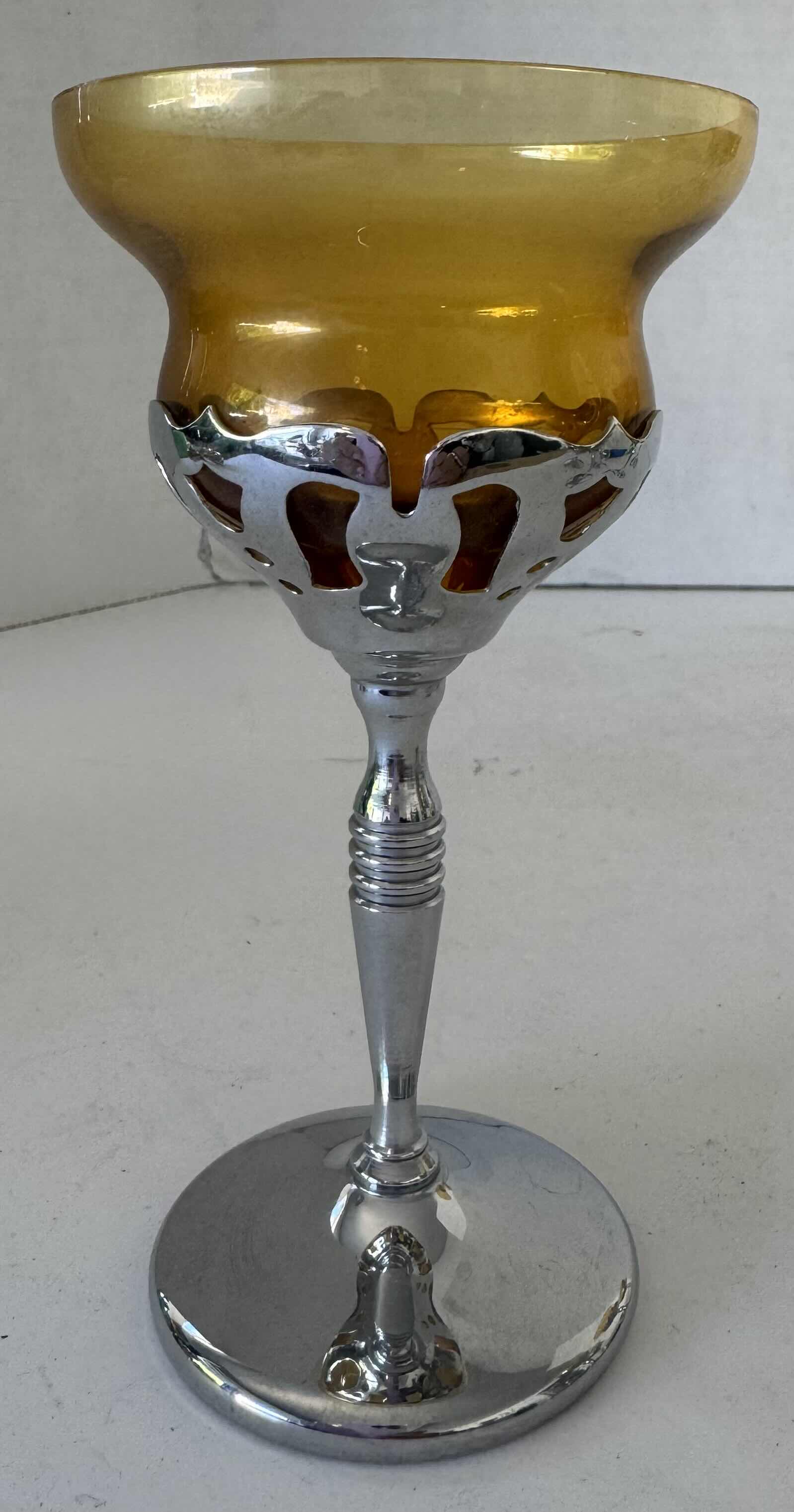 Photo 1 of 6- KROME KRAFT GLASSES AMBER W3.5” X H6”