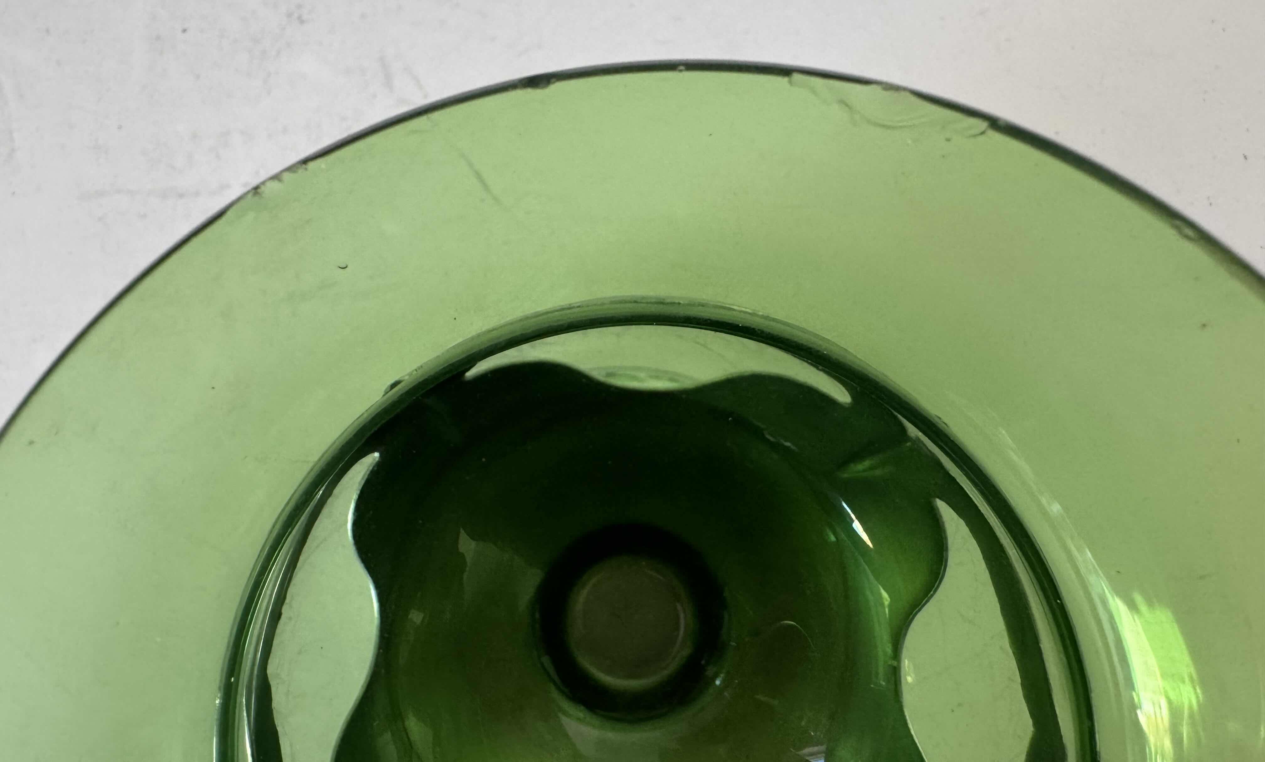 Photo 1 of 5- KROME KRAFT GLASS DESSERT GLASSES GREEN W4” X H4”