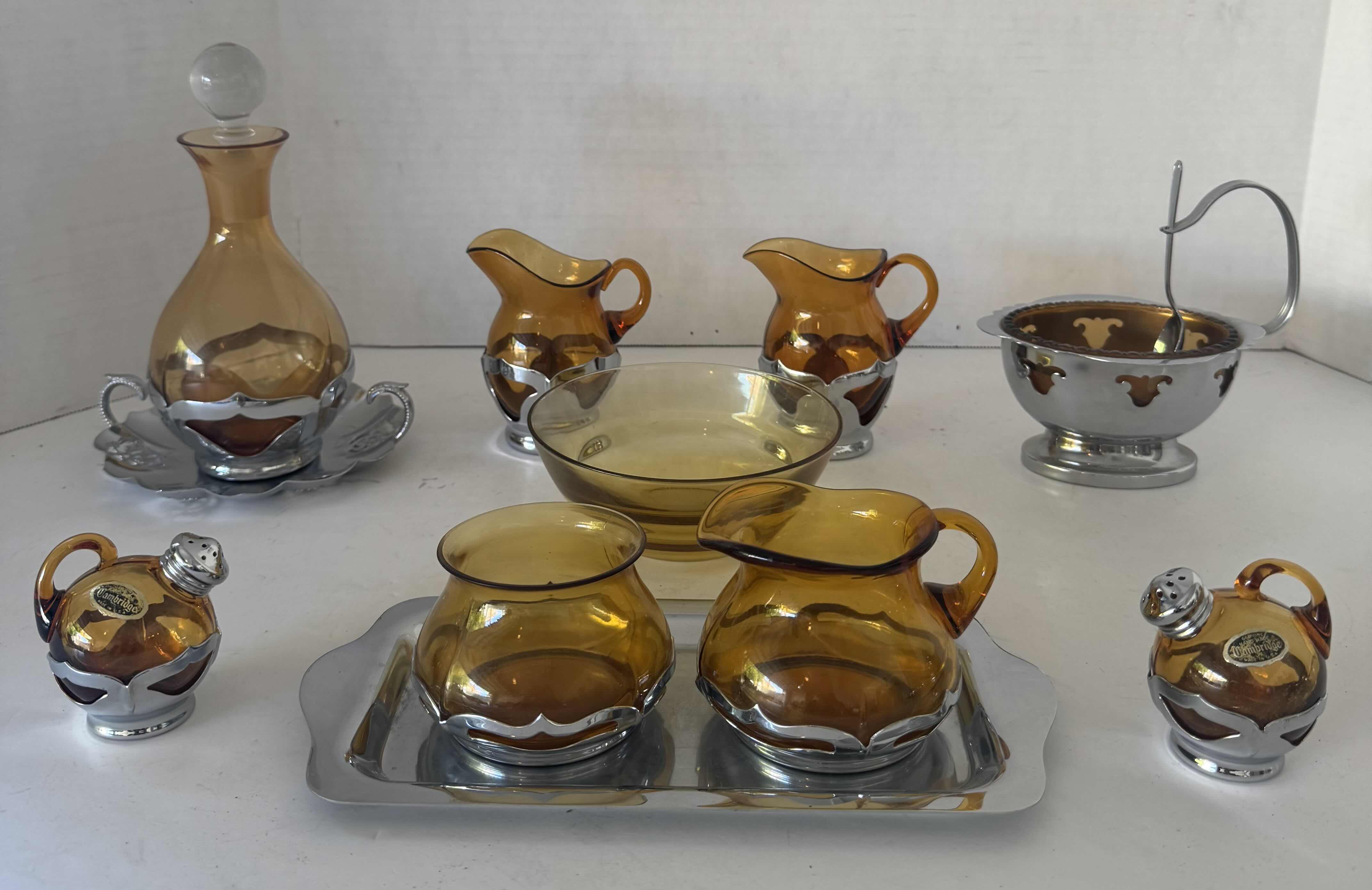 Photo 1 of 11- KROME KRAFT GLASS AMBER W3.5” X H8.5”