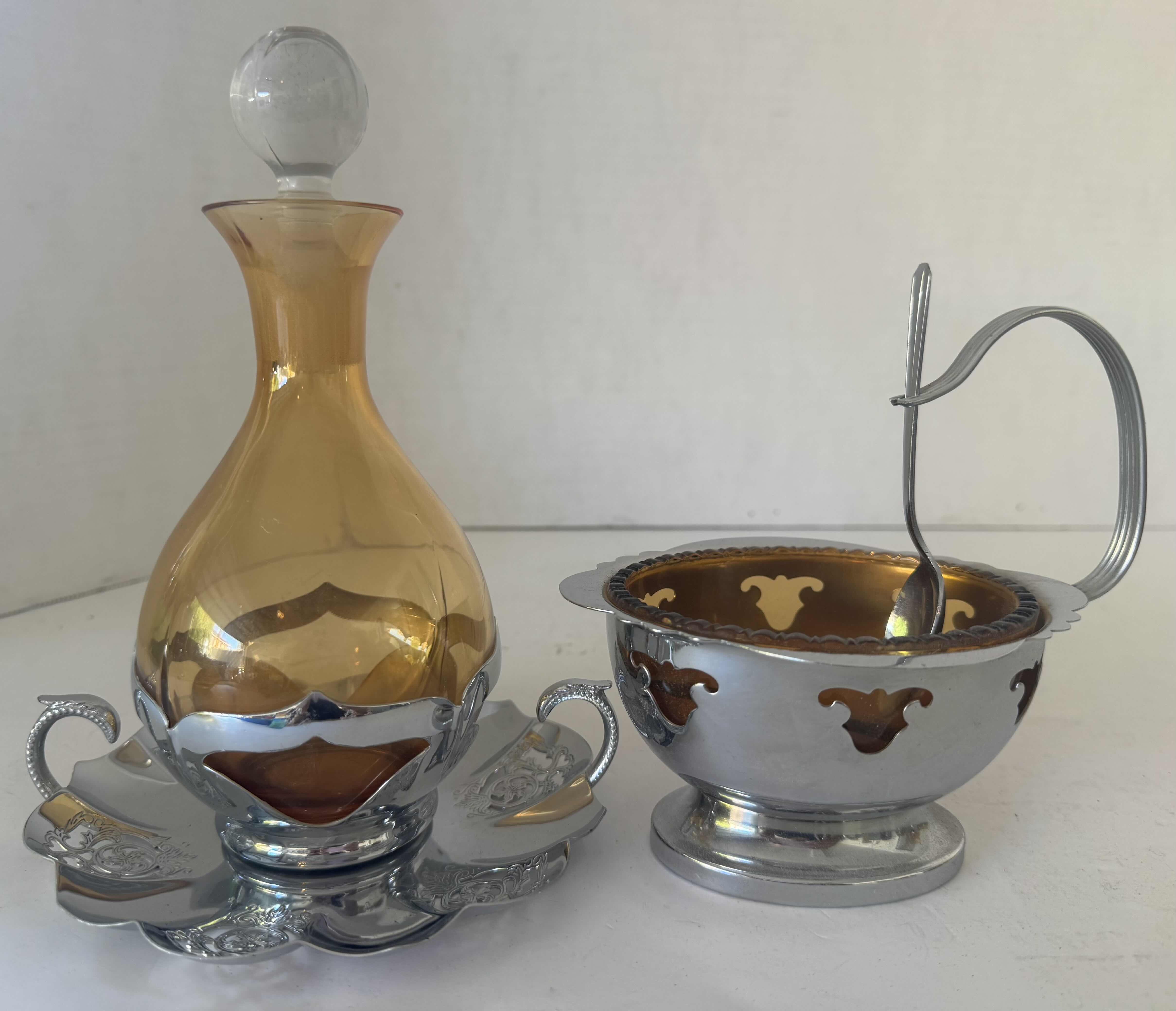 Photo 1 of 11- KROME KRAFT GLASS AMBER W3.5” X H8.5”