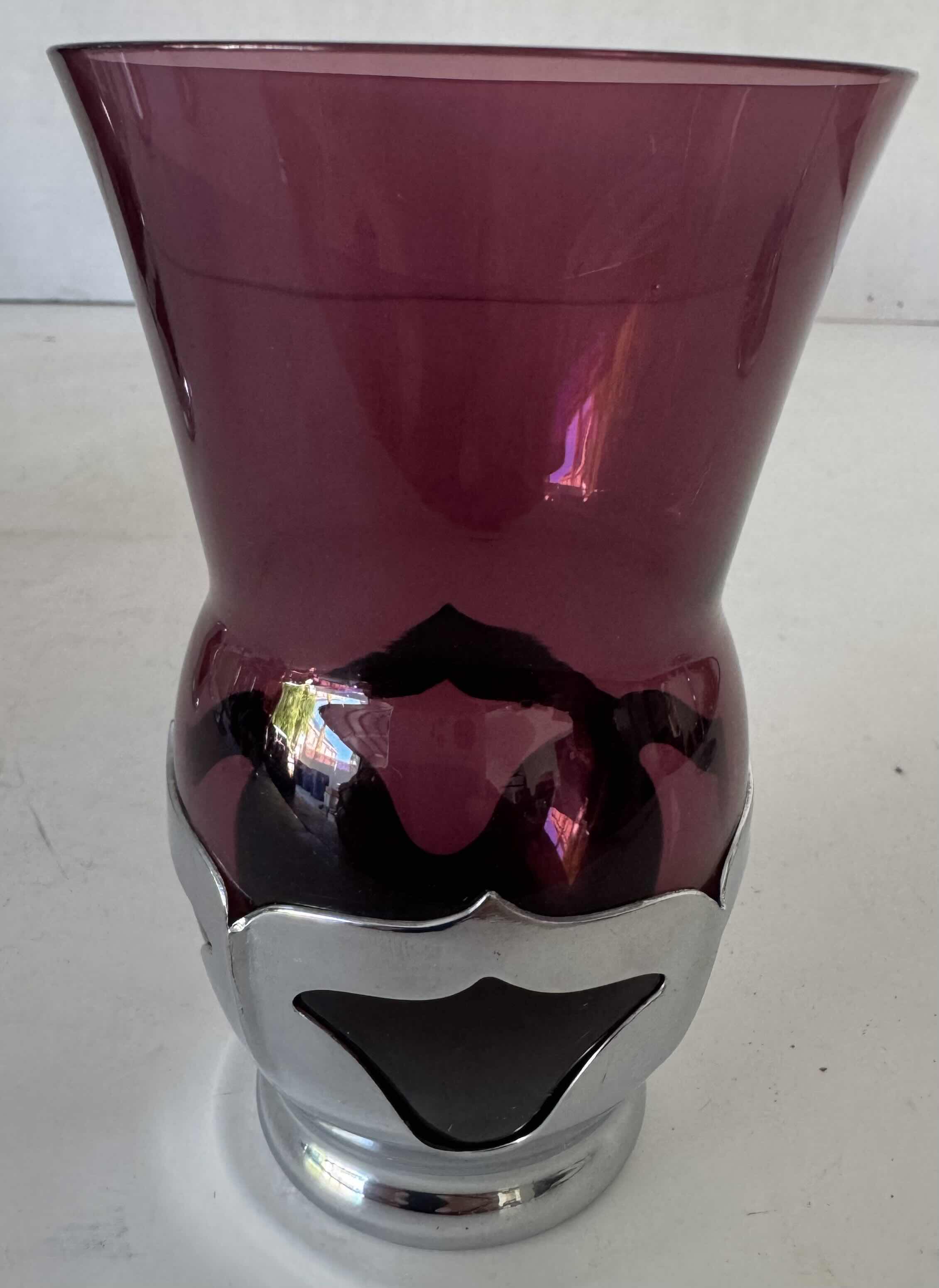 Photo 1 of 7- KROME KRAFT GLASSES AMETHYST  W3.25” X H6” AND SMALLER