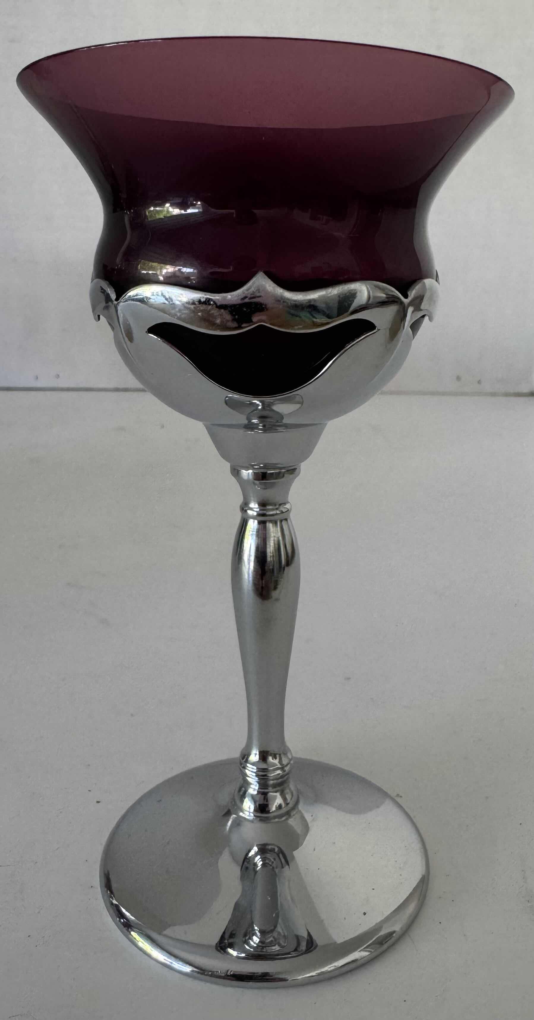 Photo 1 of 7- KROME KRAFT GLASSES AMETHYST  W3.25” X H6” AND SMALLER