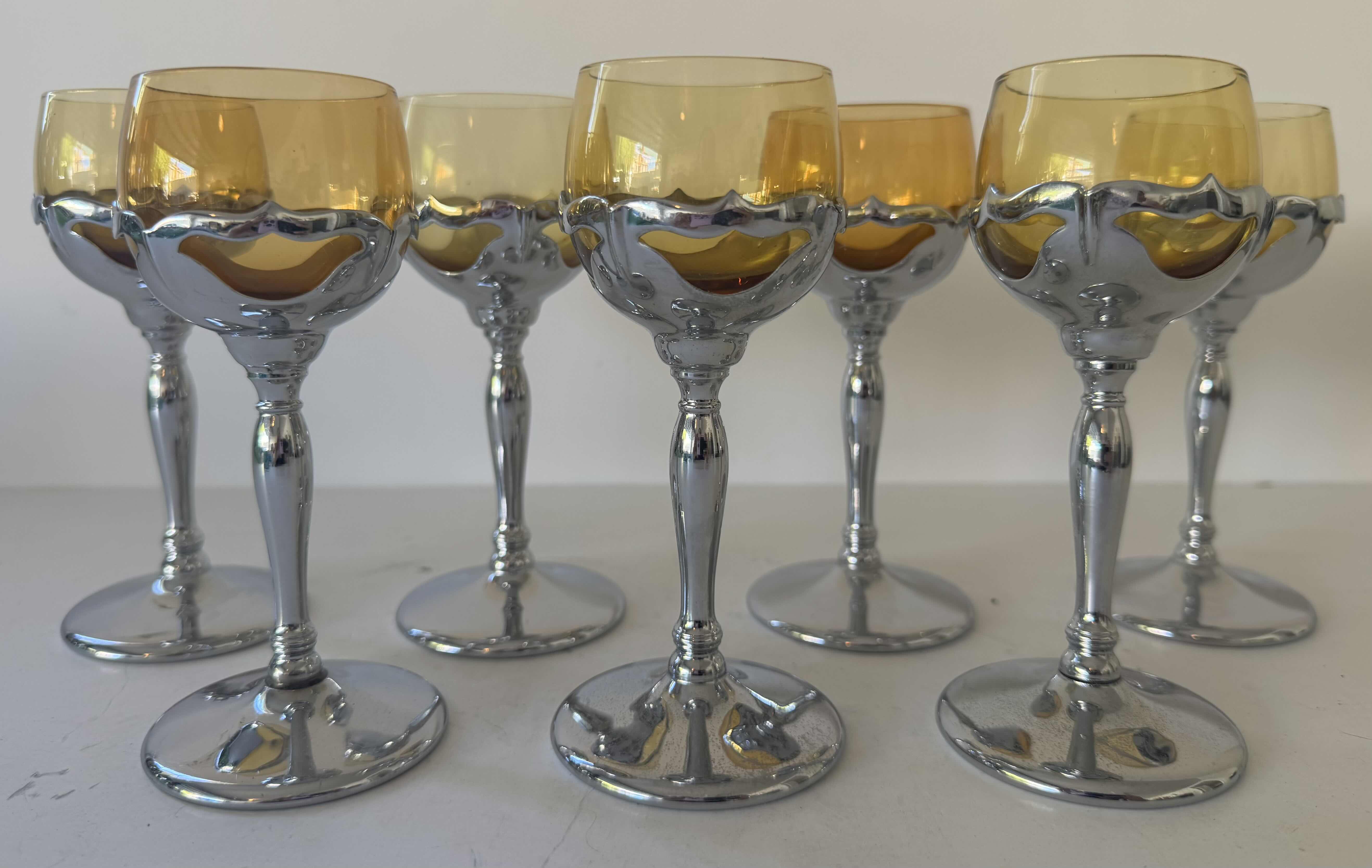 Photo 1 of 7- KROME KRAFT GLASSES AMBER W2.25” X H6”