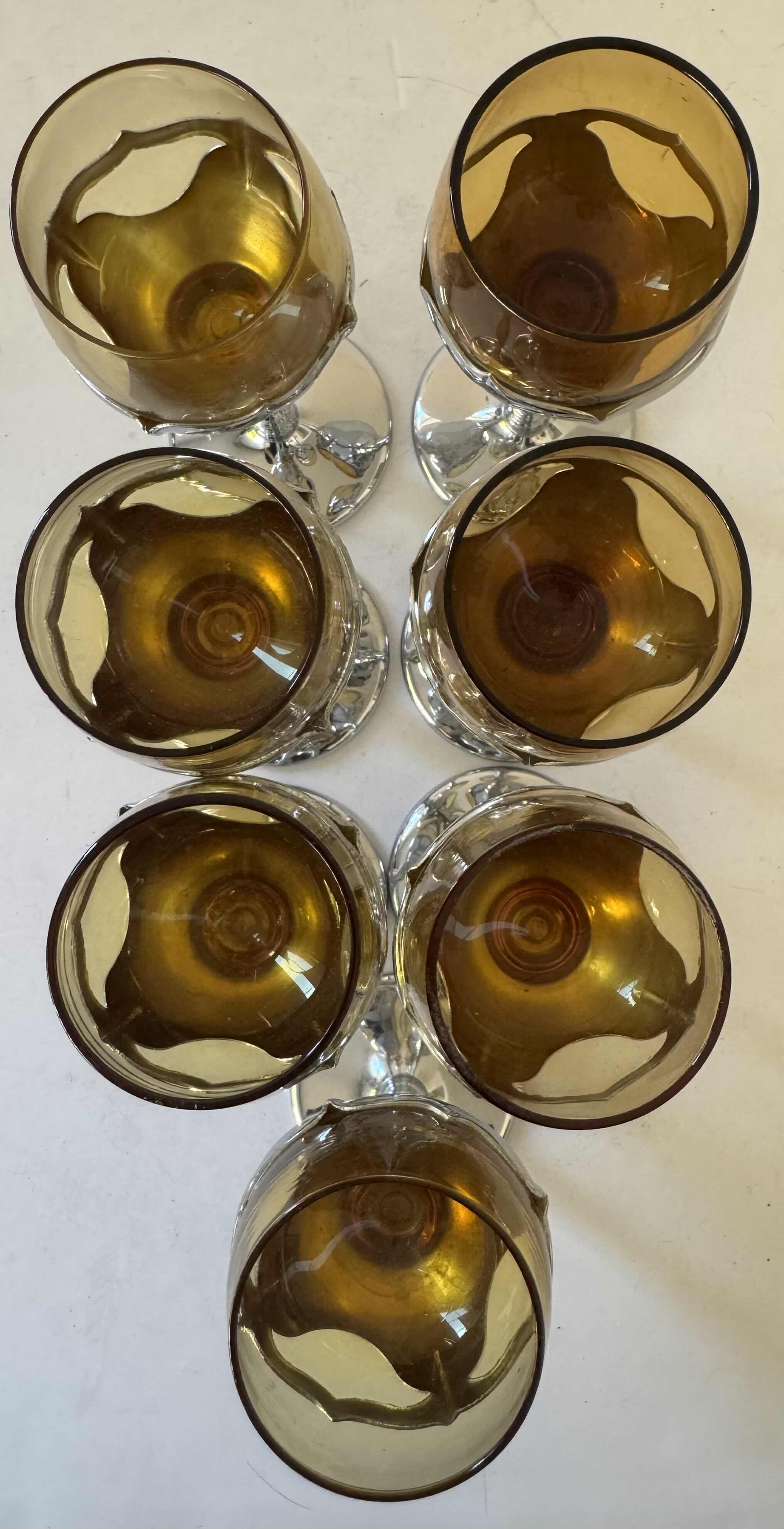 Photo 1 of 7- KROME KRAFT GLASSES AMBER W2.25” X H6”