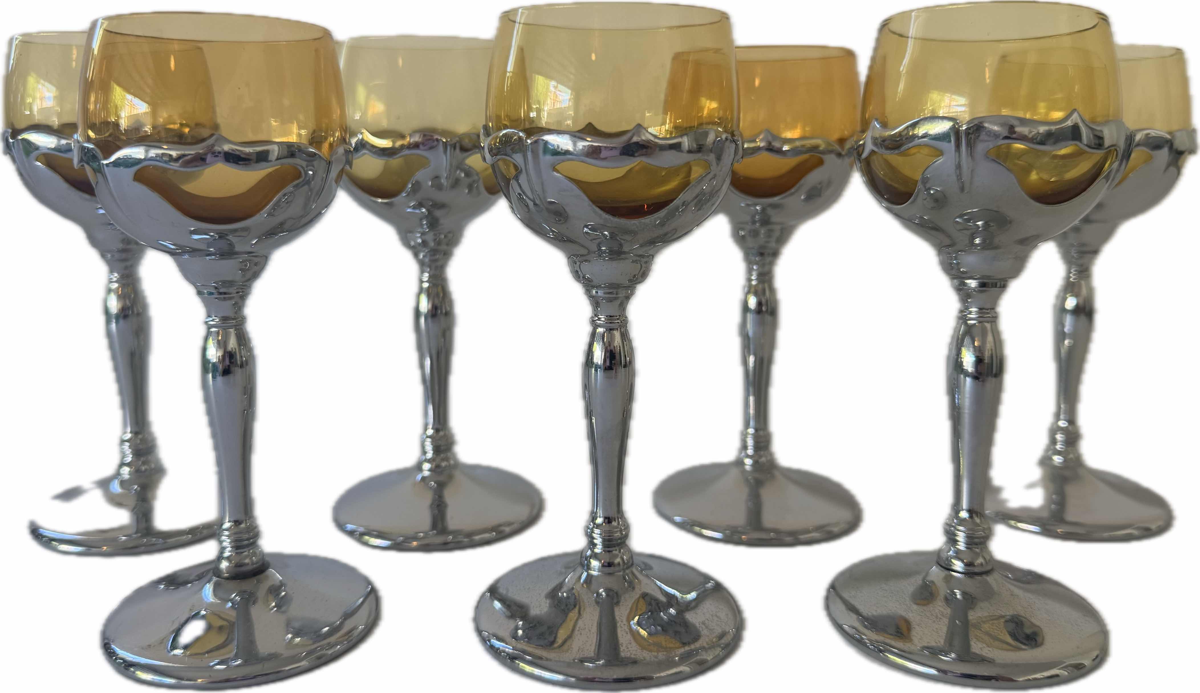 Photo 1 of 7- KROME KRAFT GLASSES AMBER W2.25” X H6”