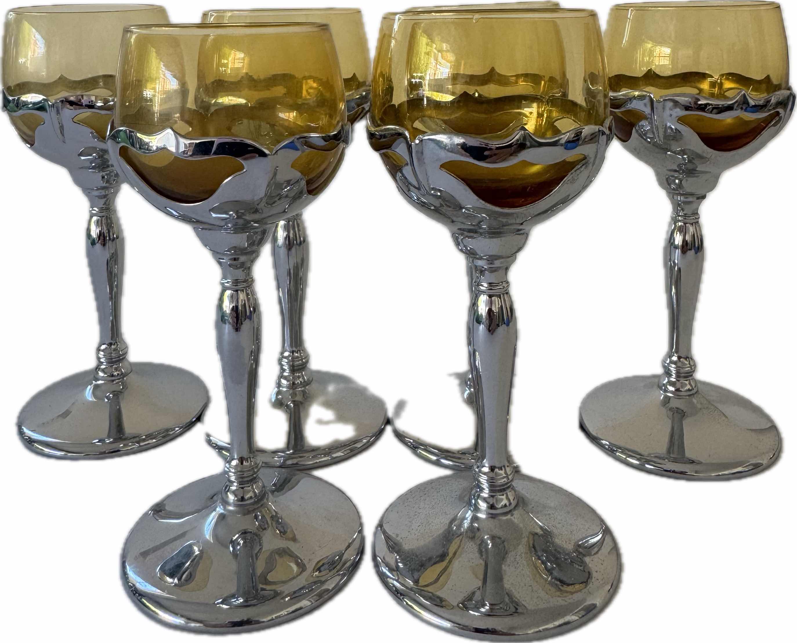 Photo 1 of 6- KROME KRAFT GLASSES AMBER W2.25” X H6”