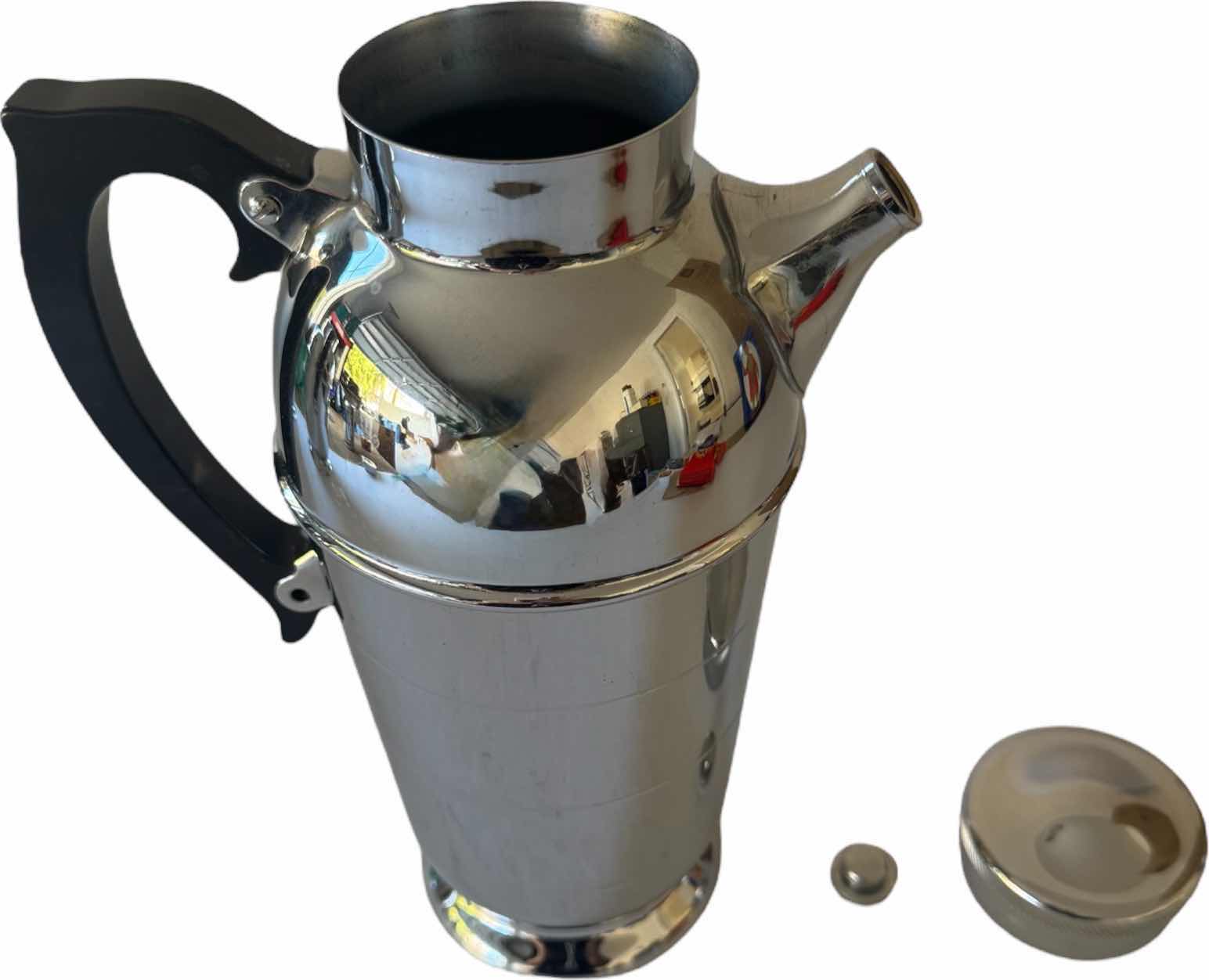 Photo 1 of VINTAGE KROME KRAFT COCKTAIL PITCHER W8.5” X H11.25”