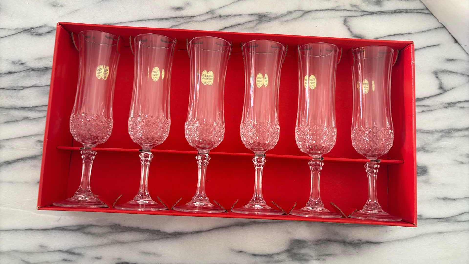 Photo 1 of CRISTAL D’ARQUES CRYSTAL FLUTES SET OF 6