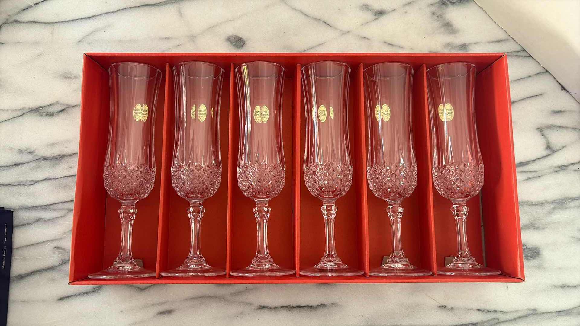 Photo 1 of CRISTAL D’ARQUES CRYSTAL FLUTES SET OF 6