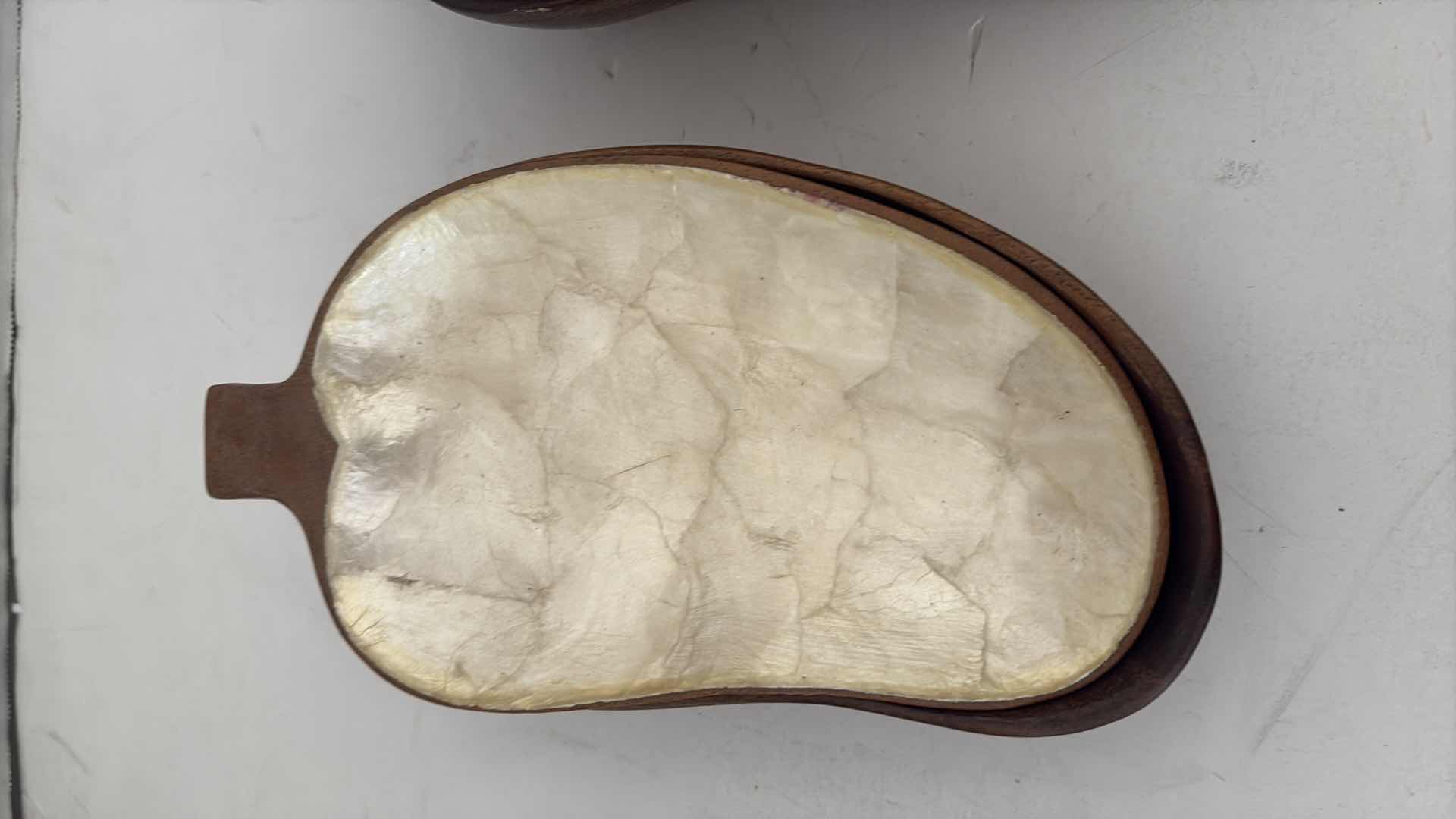 Photo 1 of MANGO WOOD BOWLS WITH CAPIZ SHELL INLAY 8”