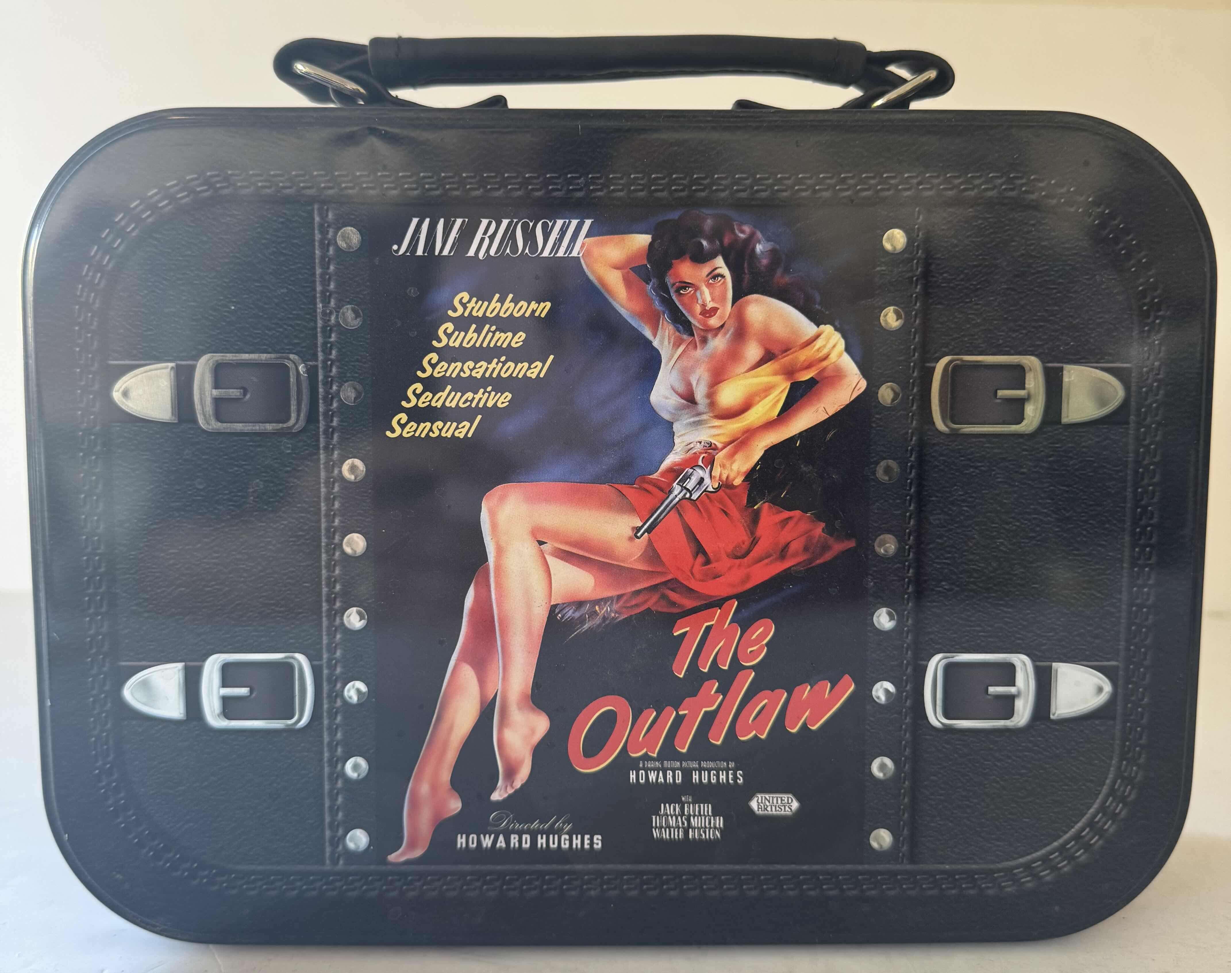 Photo 1 of VINTAGE METAL LUNCH BOX JANE RUSSELL THE OUTLAW 10” X 3.5” X H8”