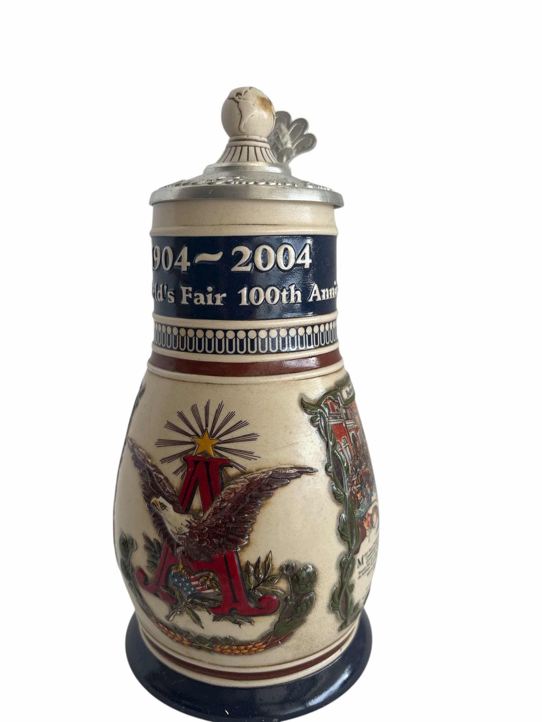 Photo 1 of ANHEUSER BUSCH “ST.LOUIS WORLDS FAIR 100TH ANNIVERSARY 1904-2004” STEIN