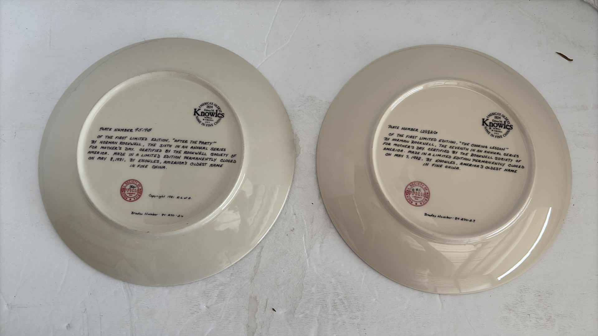 Photo 1 of KNOWLES NORMAN ROCKWELL “MOTHERS DAY” PLATES 1981 and 1982