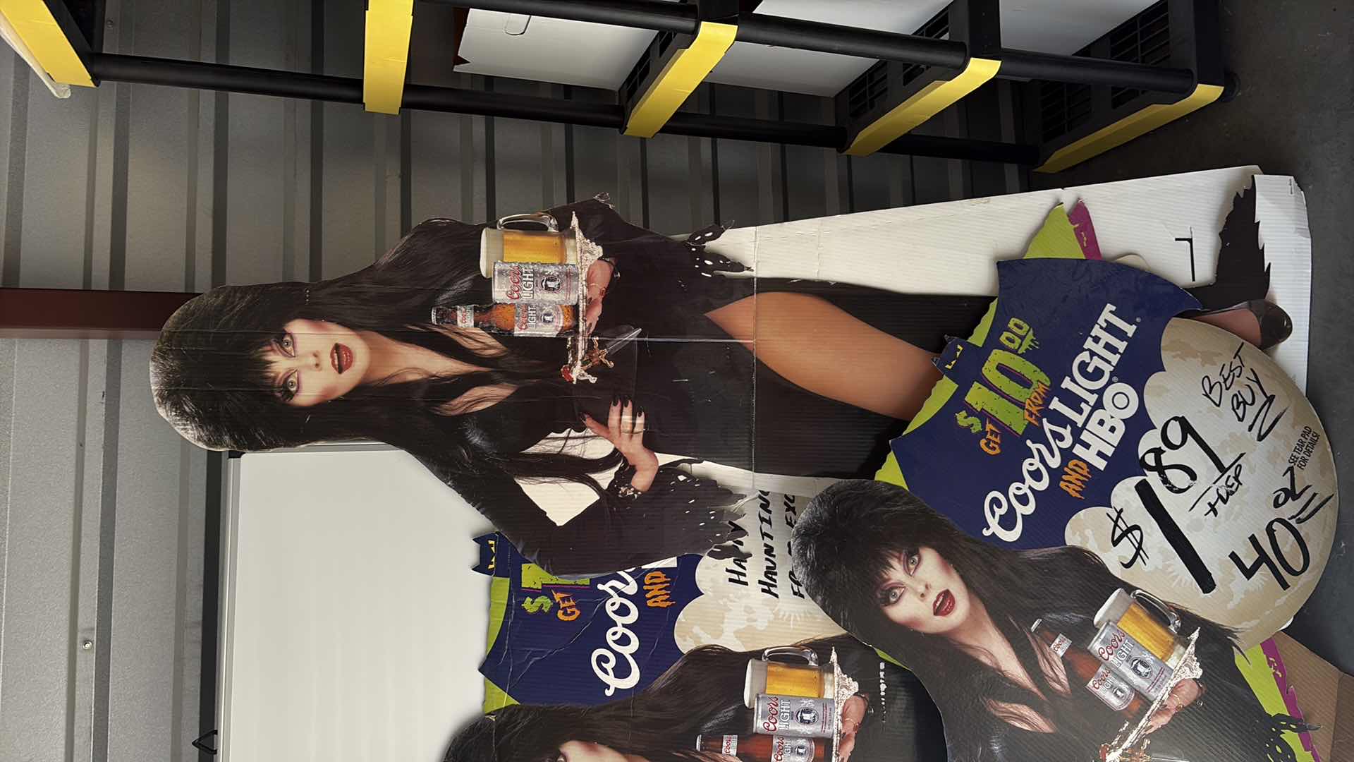 Photo 1 of 4PCS-VINTAGE COORS LIGHT AND ELVIRA CARDBOARD CUTOUTS