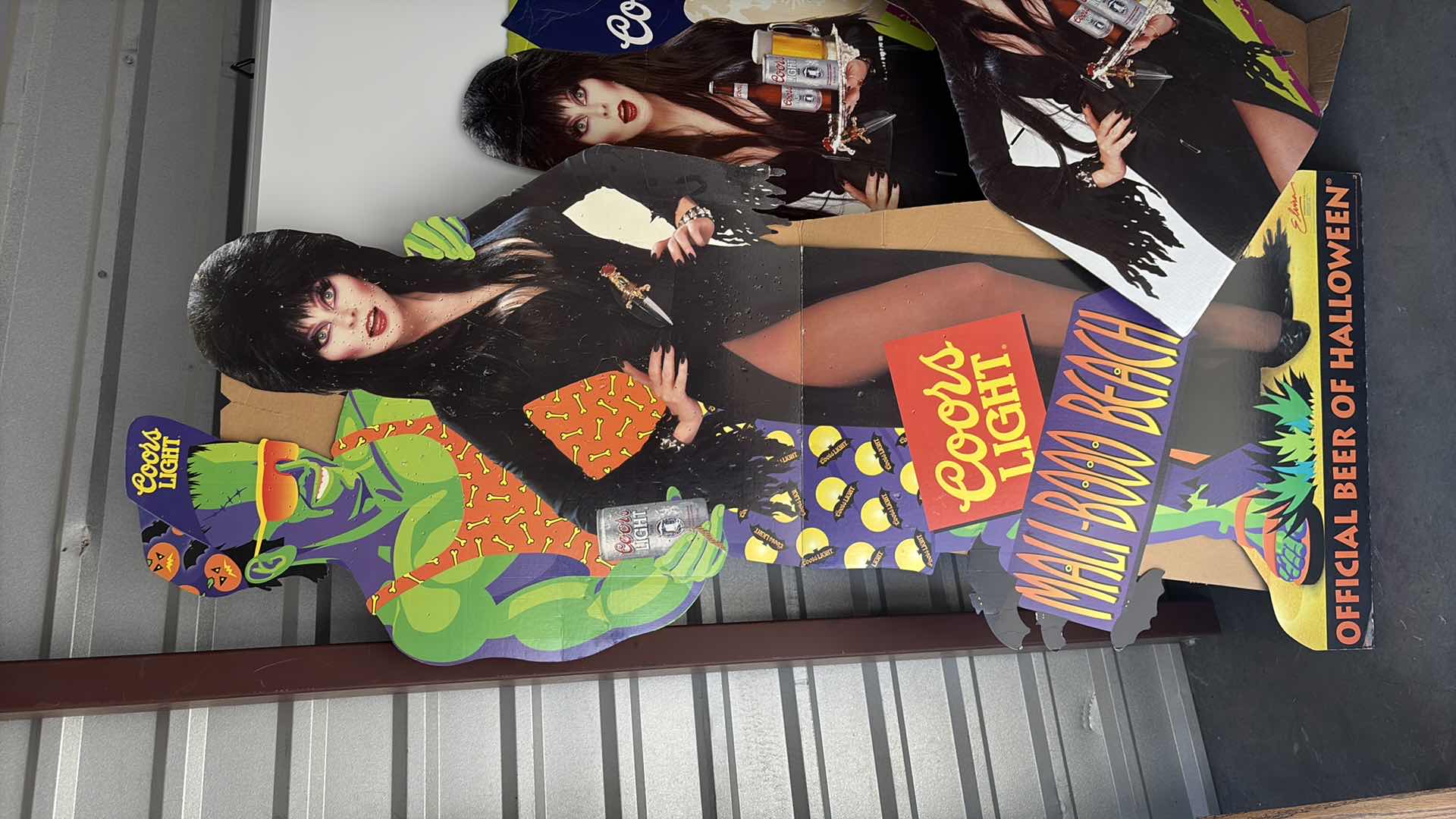 Photo 1 of 4PCS-VINTAGE COORS LIGHT AND ELVIRA CARDBOARD CUTOUTS