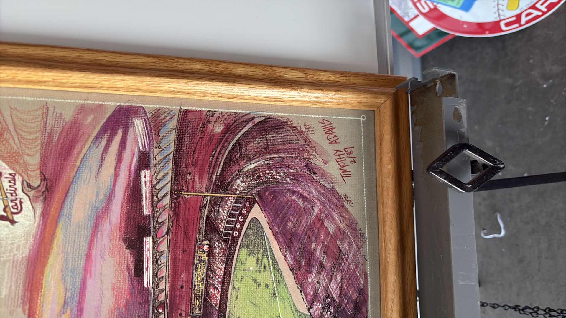 Photo 1 of TIMOTHY ADAMS ST.LOUIS CARDINALS “ HISTORY OF THE GAME “ SIGNED POSTER 26”X40” STAN MUSIAL SIGNED PHOTO