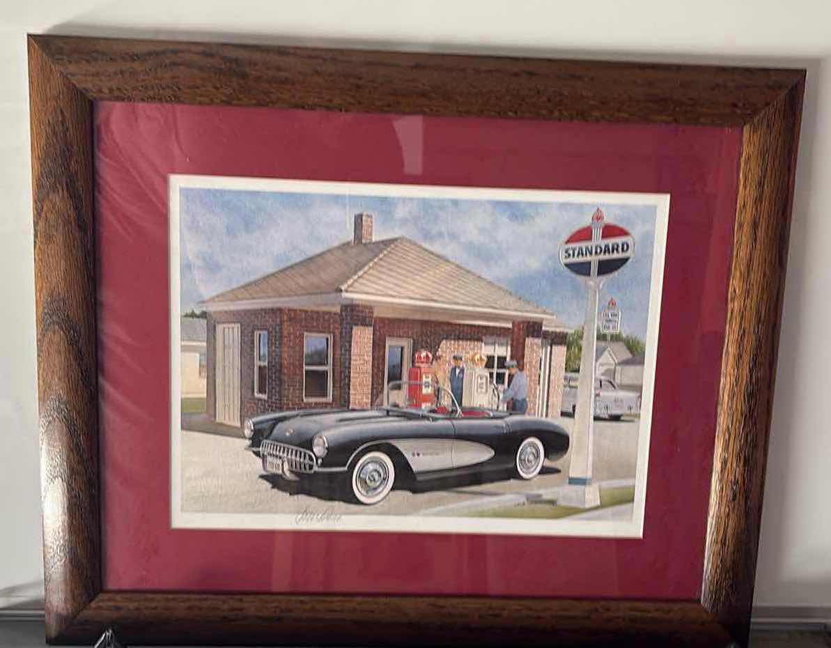 Photo 1 of 3-FRAMED VINTAGE SERVICE STATION ARTWORKS 24" X 24"