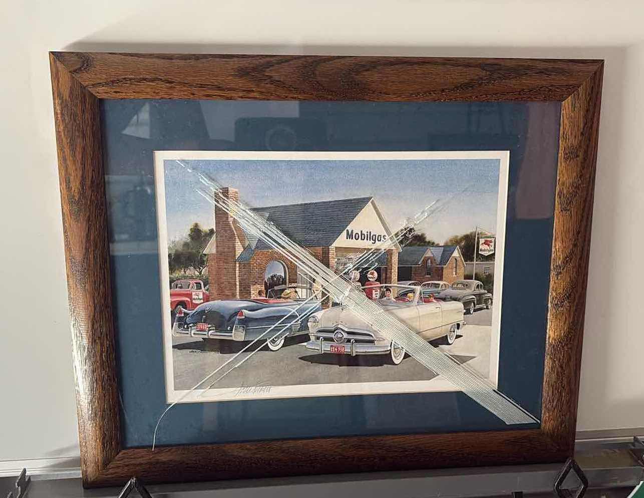 Photo 1 of 3-FRAMED VINTAGE SERVICE STATION ARTWORKS 24" X 24"