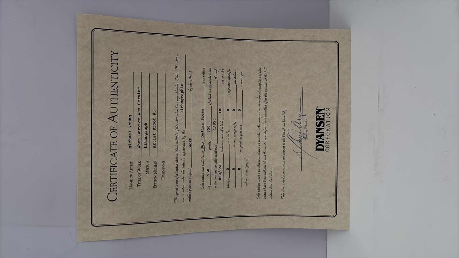 Photo 1 of “SINCLAIR” BY MICHAEL YOUNG FRAMED PRINT