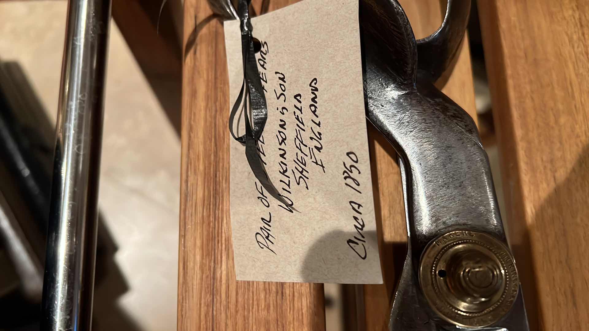 Photo 1 of 9” VINTAGE STEEL SHEARS MADE IN SHEFFIELD, ENGLAND. BY WILKINSON CIRCA 1850.