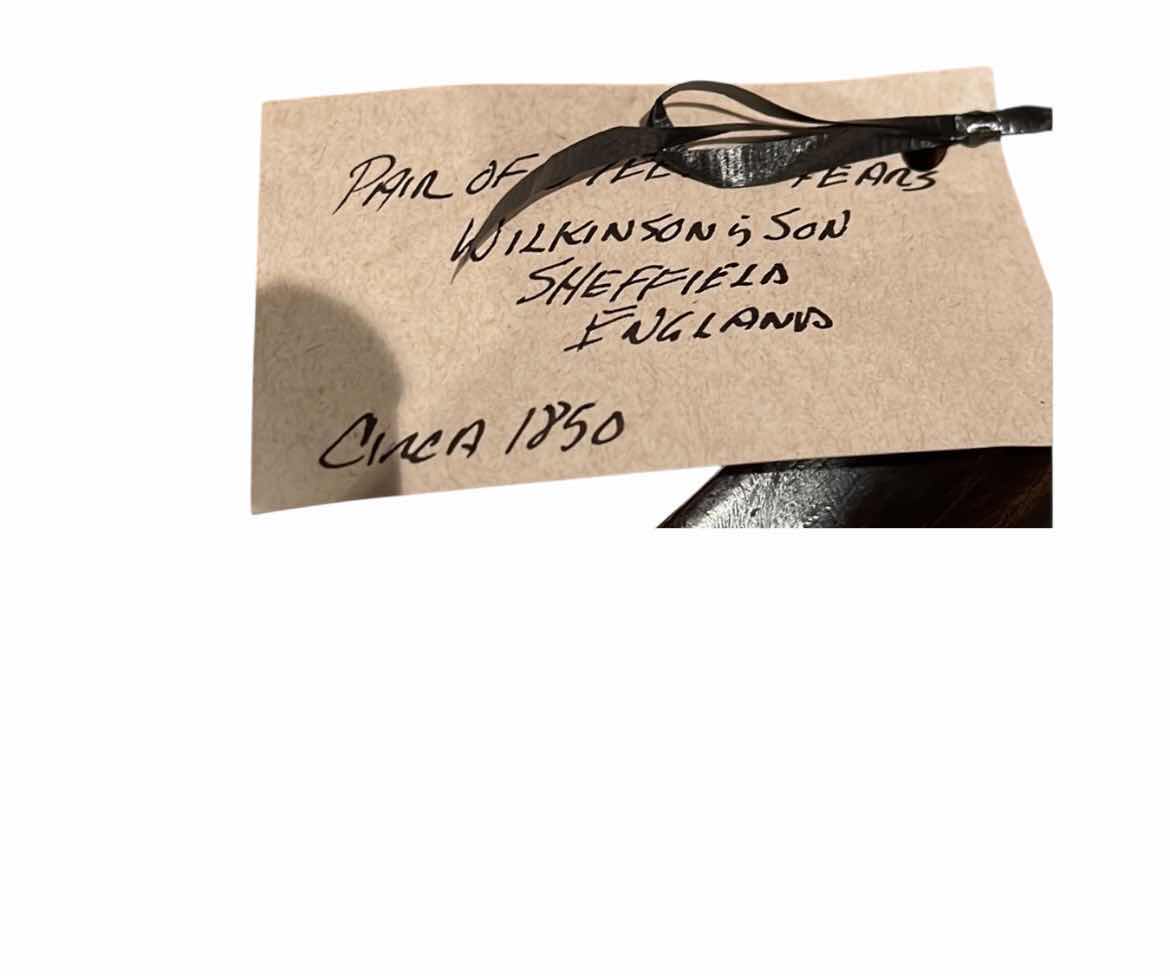 Photo 1 of 9” VINTAGE STEEL SHEARS MADE IN SHEFFIELD, ENGLAND. BY WILKINSON CIRCA 1850.