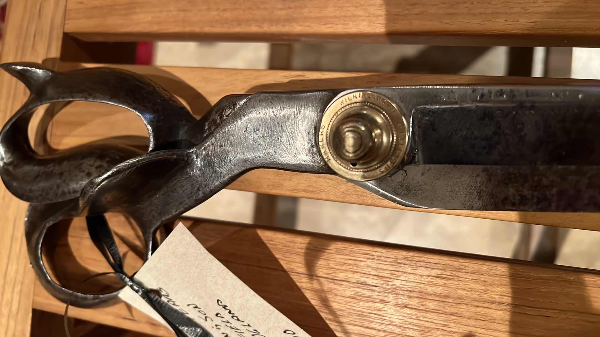 Photo 1 of 9” VINTAGE STEEL SHEARS MADE IN SHEFFIELD, ENGLAND. BY WILKINSON CIRCA 1850.