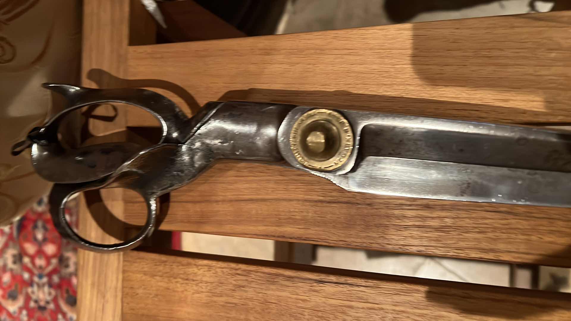 Photo 1 of 12” VINTAGE STEEL SHEARS MADE BY EQUITY. CIRCA 1850, ENGLAND.