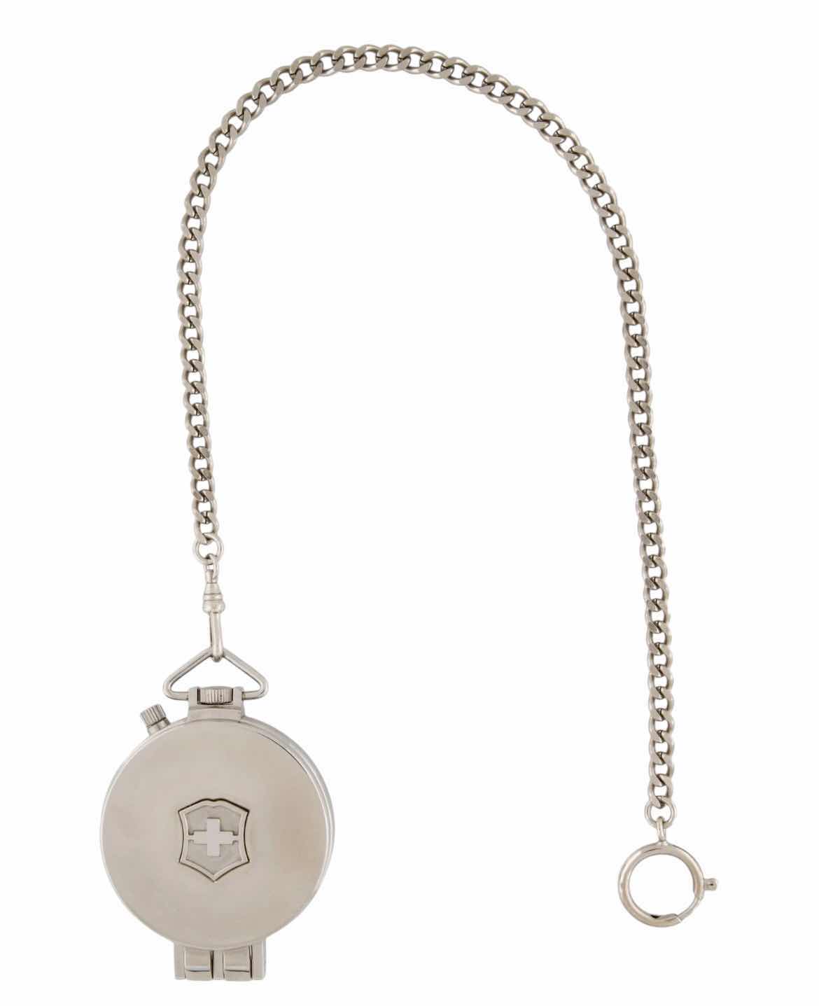 Photo 1 of BRAND NEW-VINTAGE SWISS ARMY VICTORINOX POCKET WATCH WITH CHAIN ANS LEATHER CASE. $220