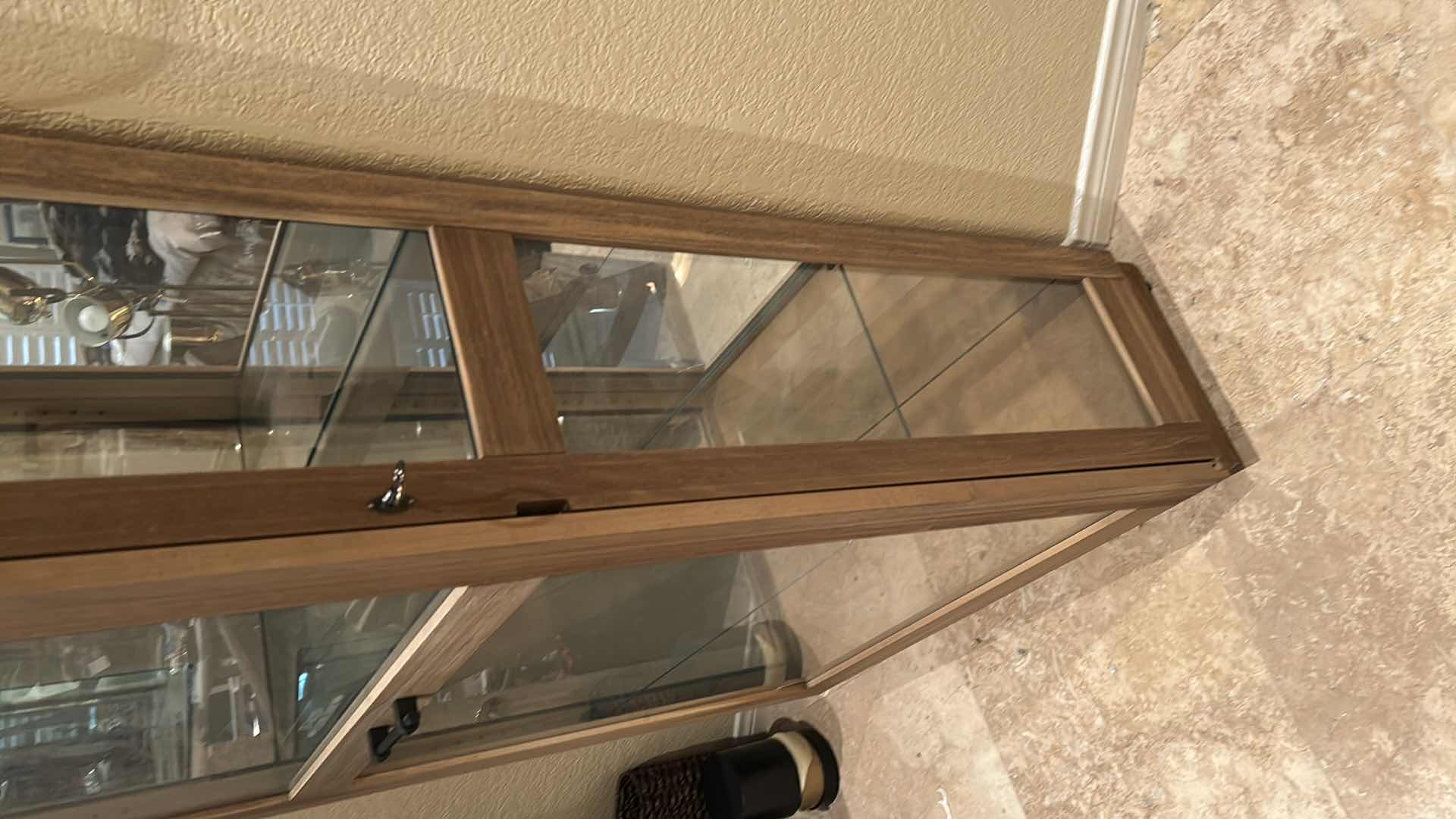 Photo 1 of MODERN WOODEN DISPLAY CABINET W GLASS DOORS 33" X 12" H 80"