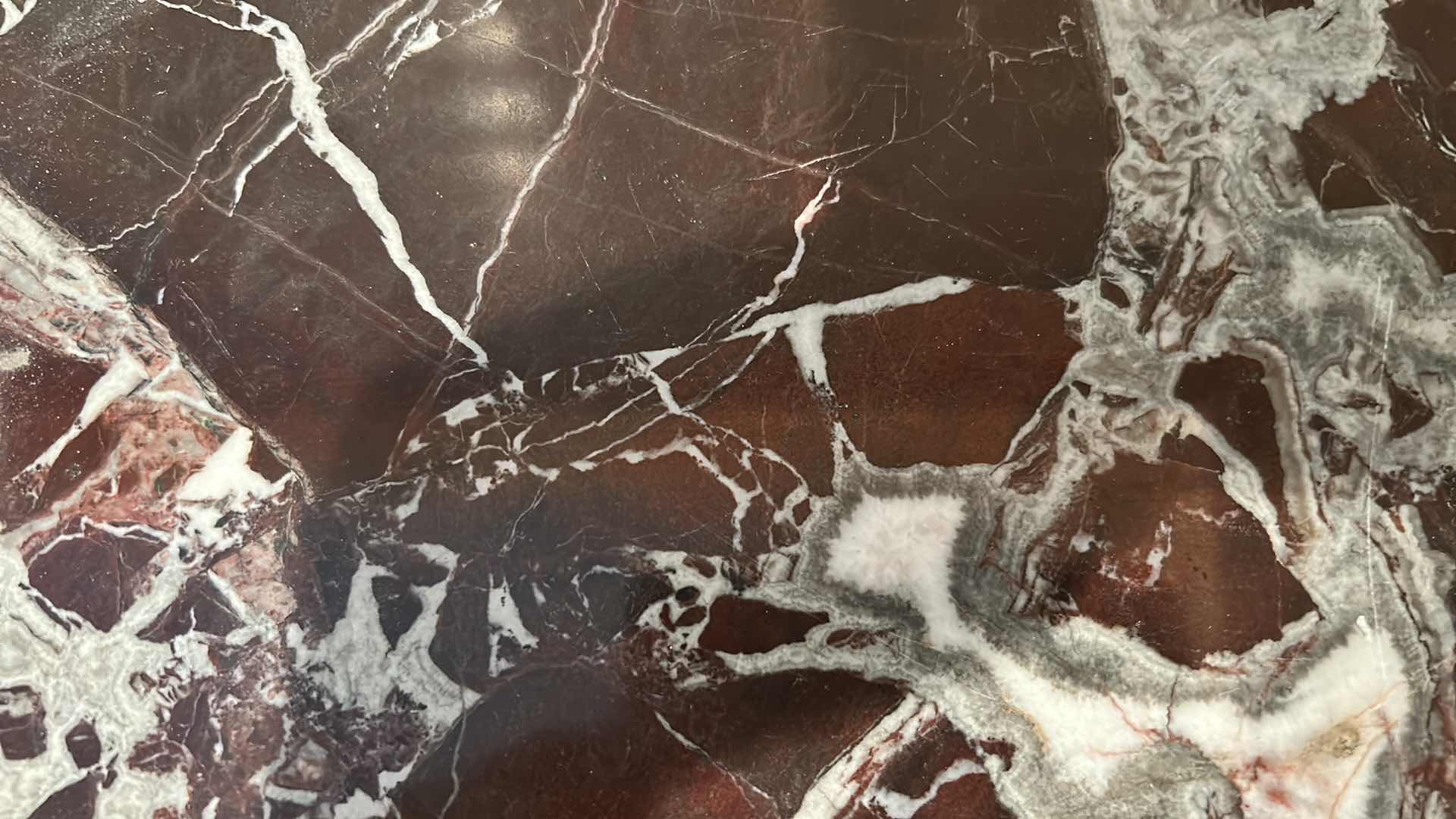 Photo 1 of 3 PC BROWN MARBLE STAND H 40"