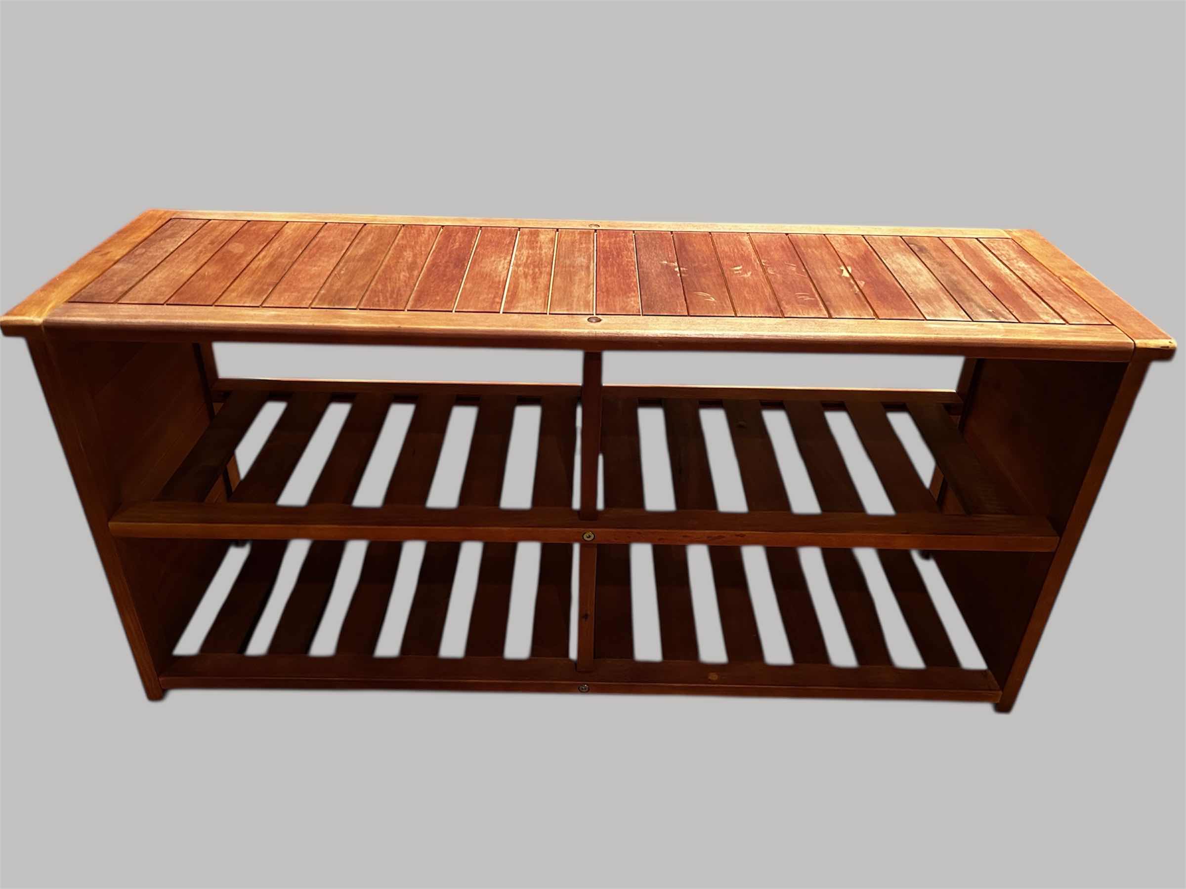Photo 1 of 2-WINSOME KEYSTONE SHOE BENCH IN TEAK FINISH