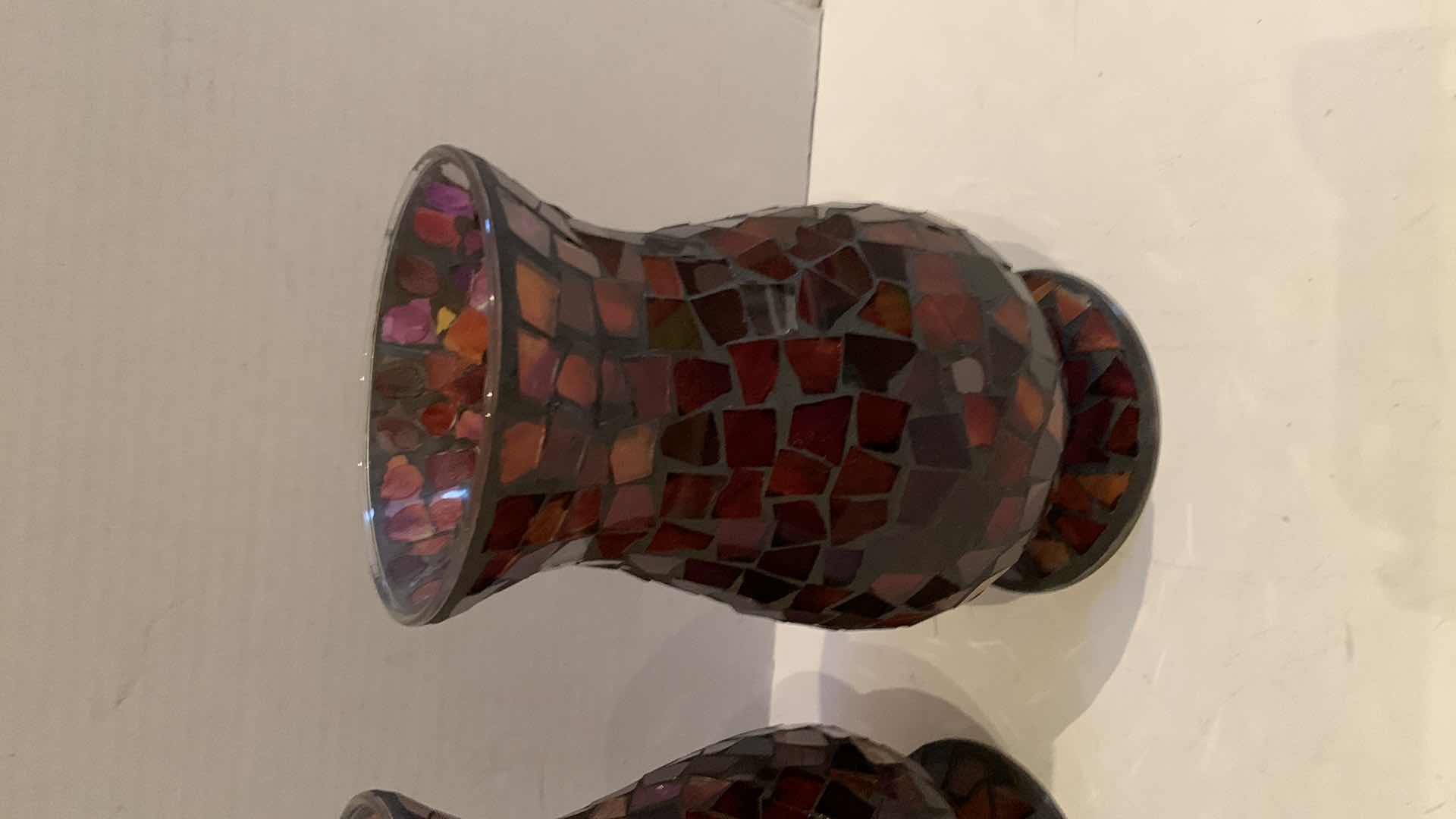 Photo 1 of 2 GLASS MOSAIC VASES