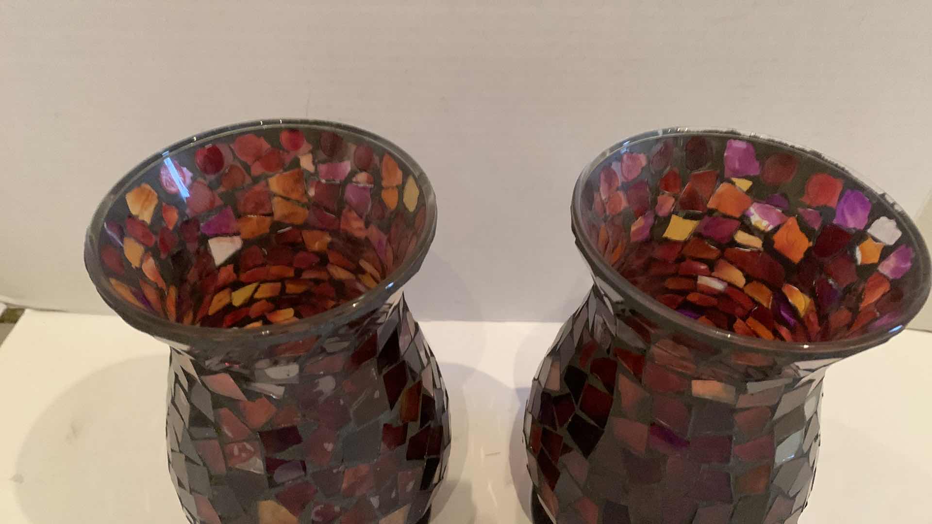 Photo 1 of 2 GLASS MOSAIC VASES