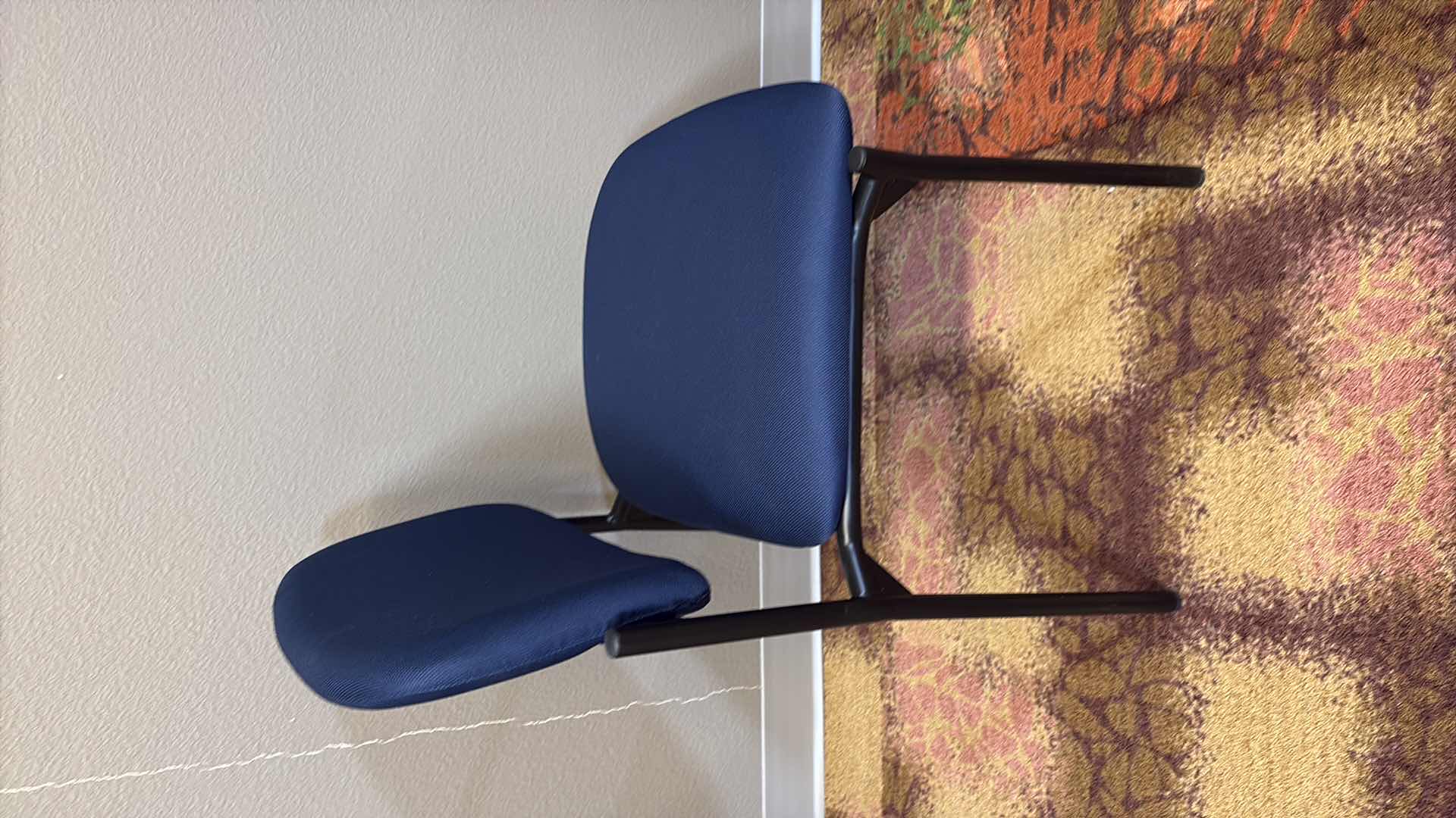 Photo 1 of BLACK FRAME SIDE CHAIR W BLUE FABRIC 
