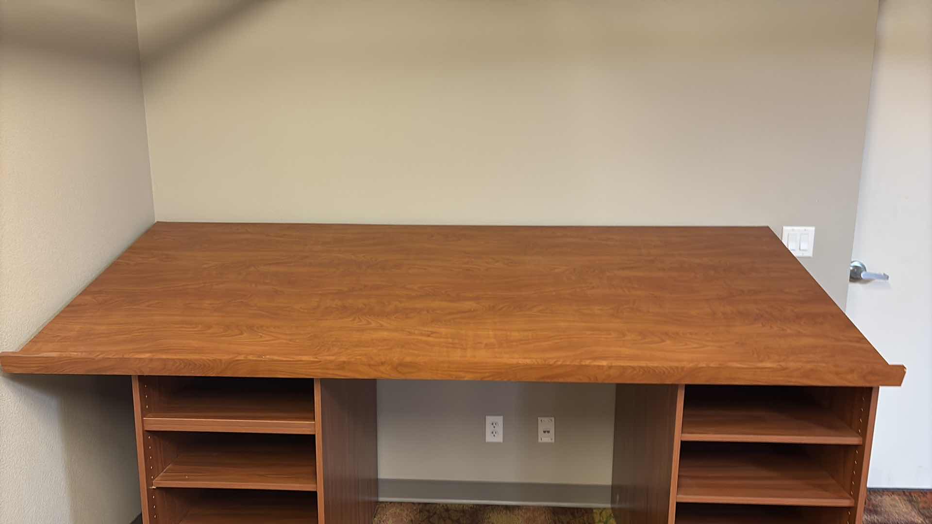 Photo 1 of 3 PC- CUSTOM DESK W SIDE SHELVES 98” X 39” H50” 