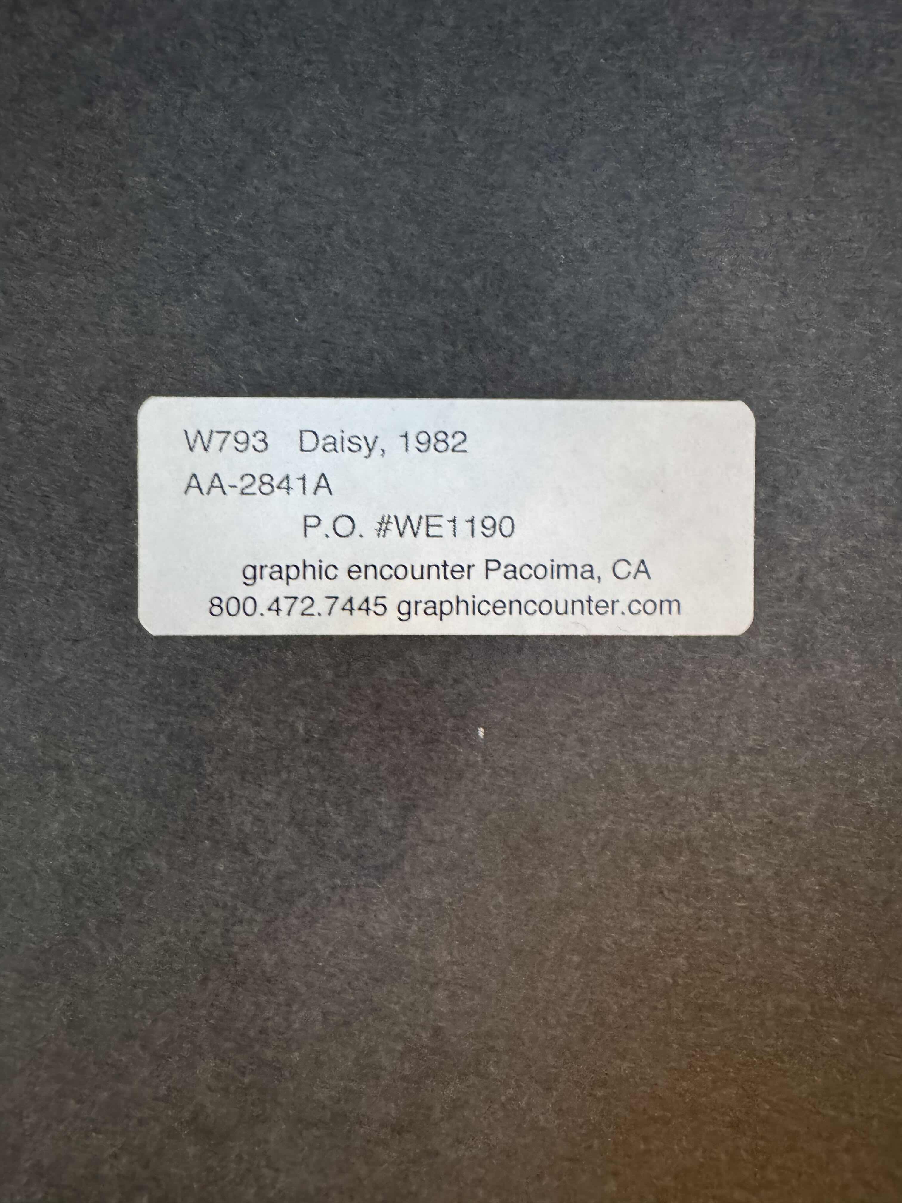 Photo 1 of 1982 BLUE & RED DAISY PRINT ARTWORK BY ANDY WARHOL 36" X 36"
