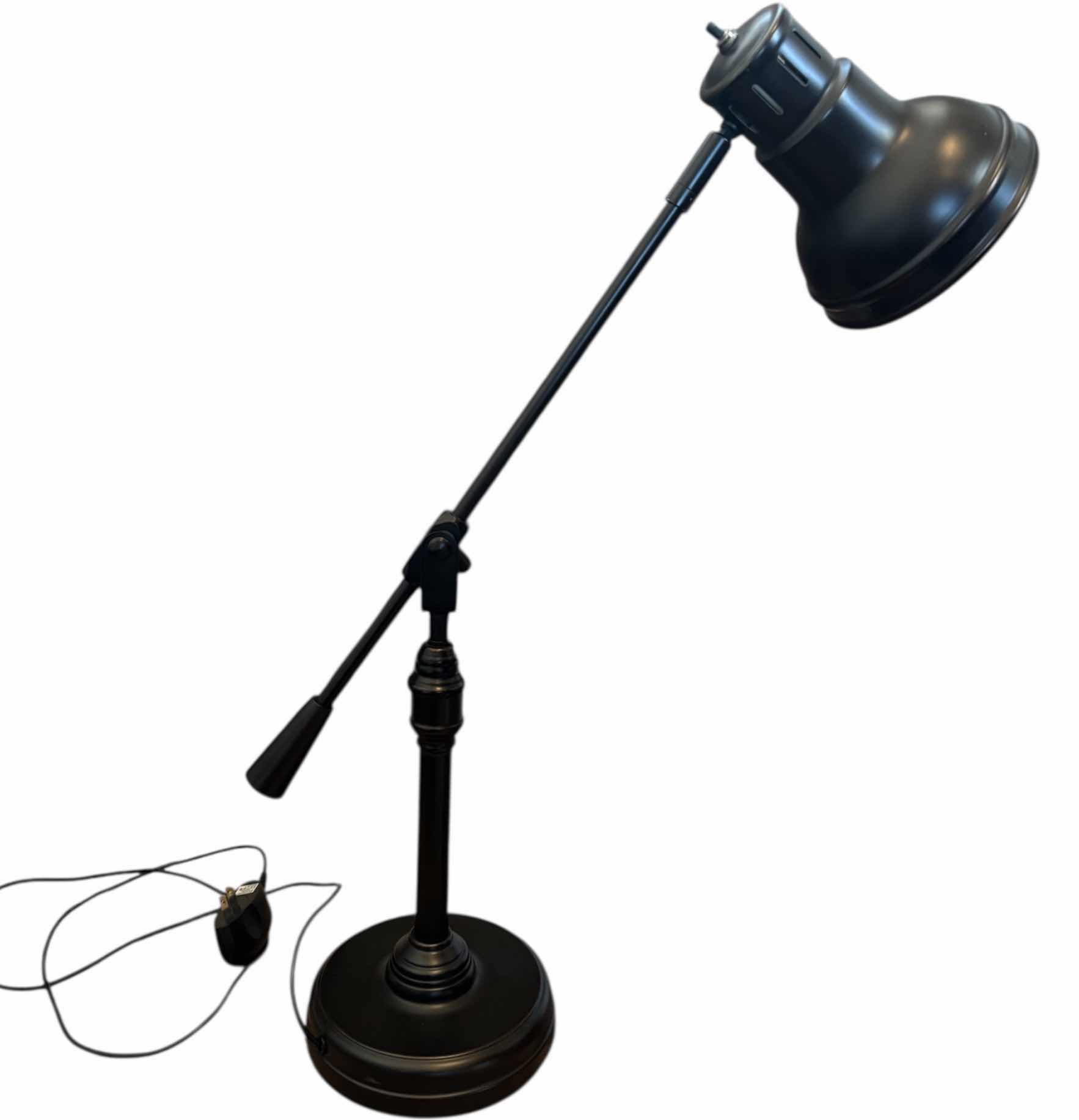 Photo 1 of BLACK INDUSTRIAL SWING ARM DESK LAMP, 2 MESH METAL FILE ORGANIZERS
