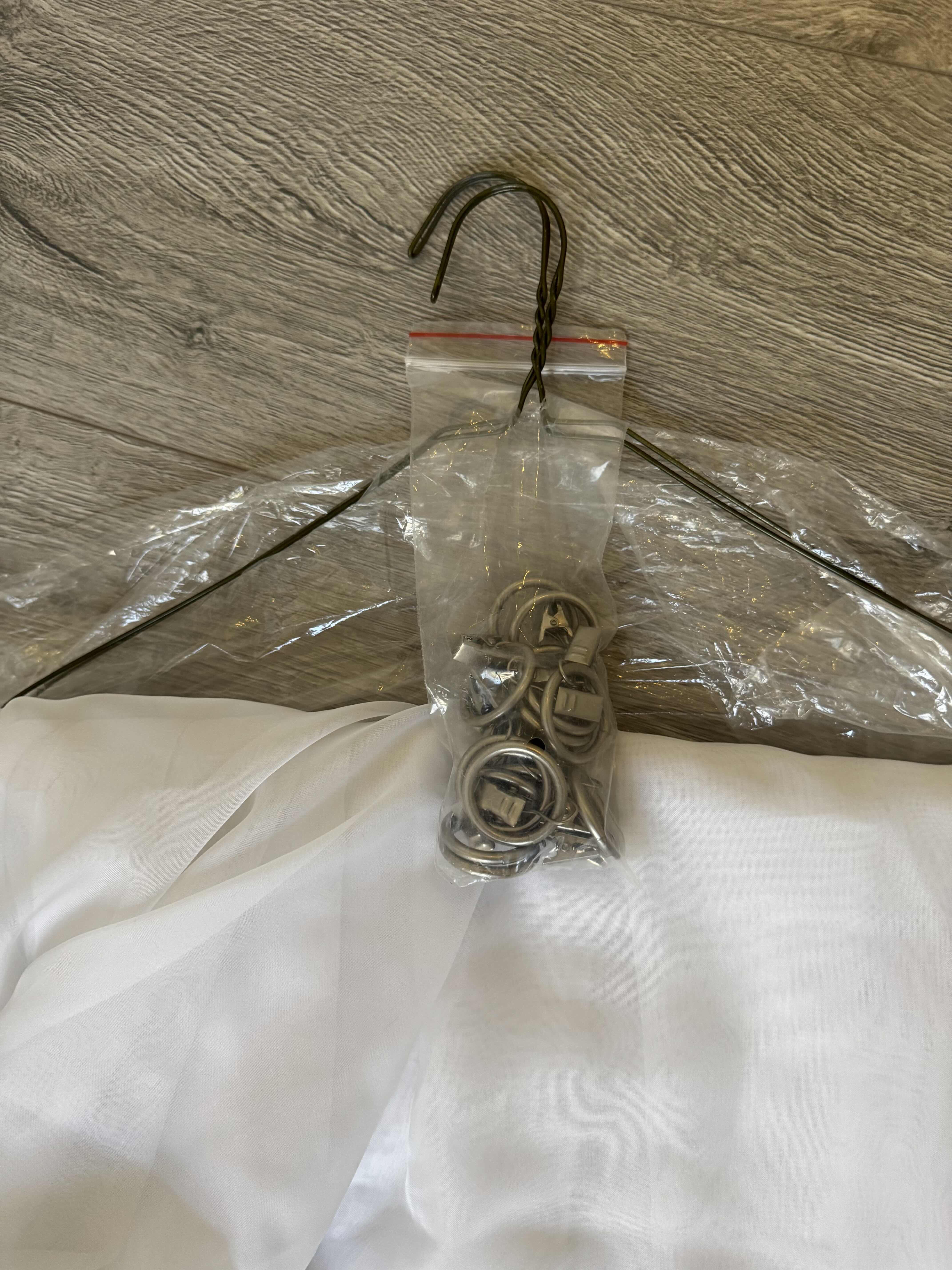 Photo 1 of WHITE SHOWER CURTAINS & LINER W HOOKS 