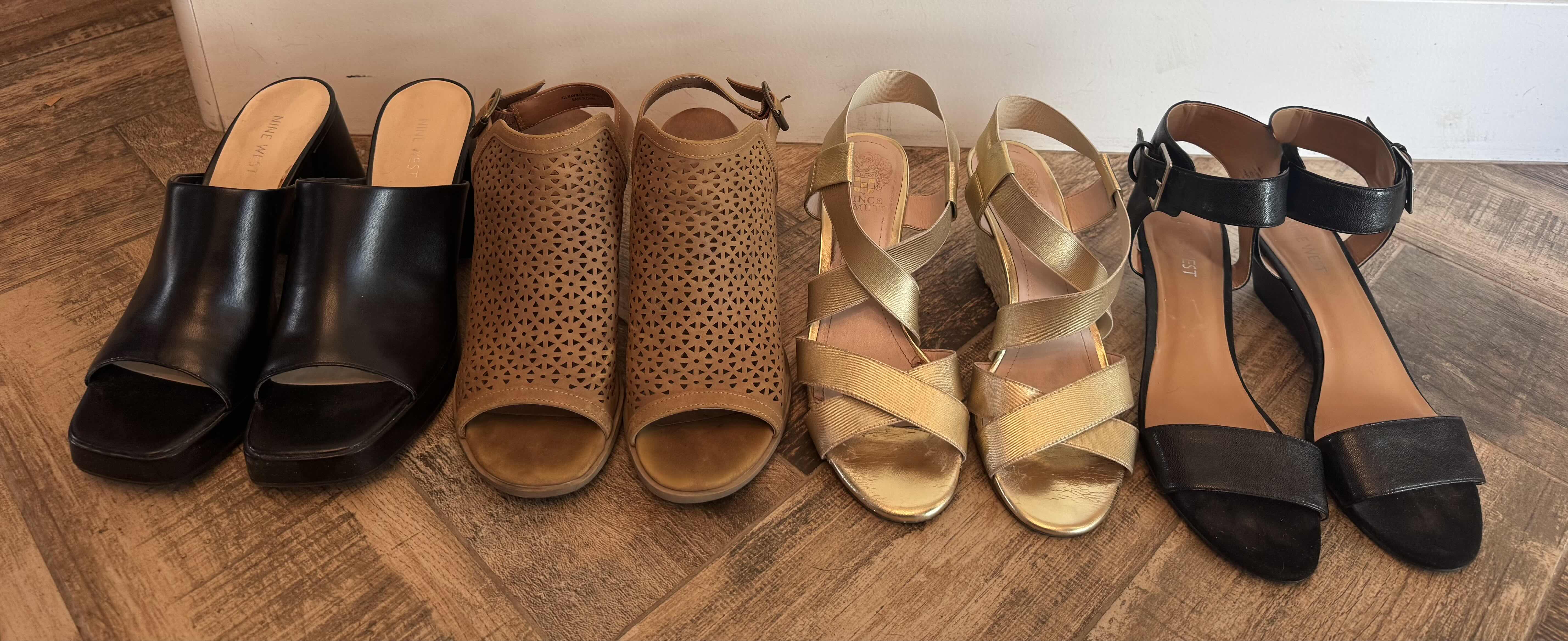 Photo 1 of 4 PAIRS-WOMEN'S OPEN TOED SHOES (SIZE 9)