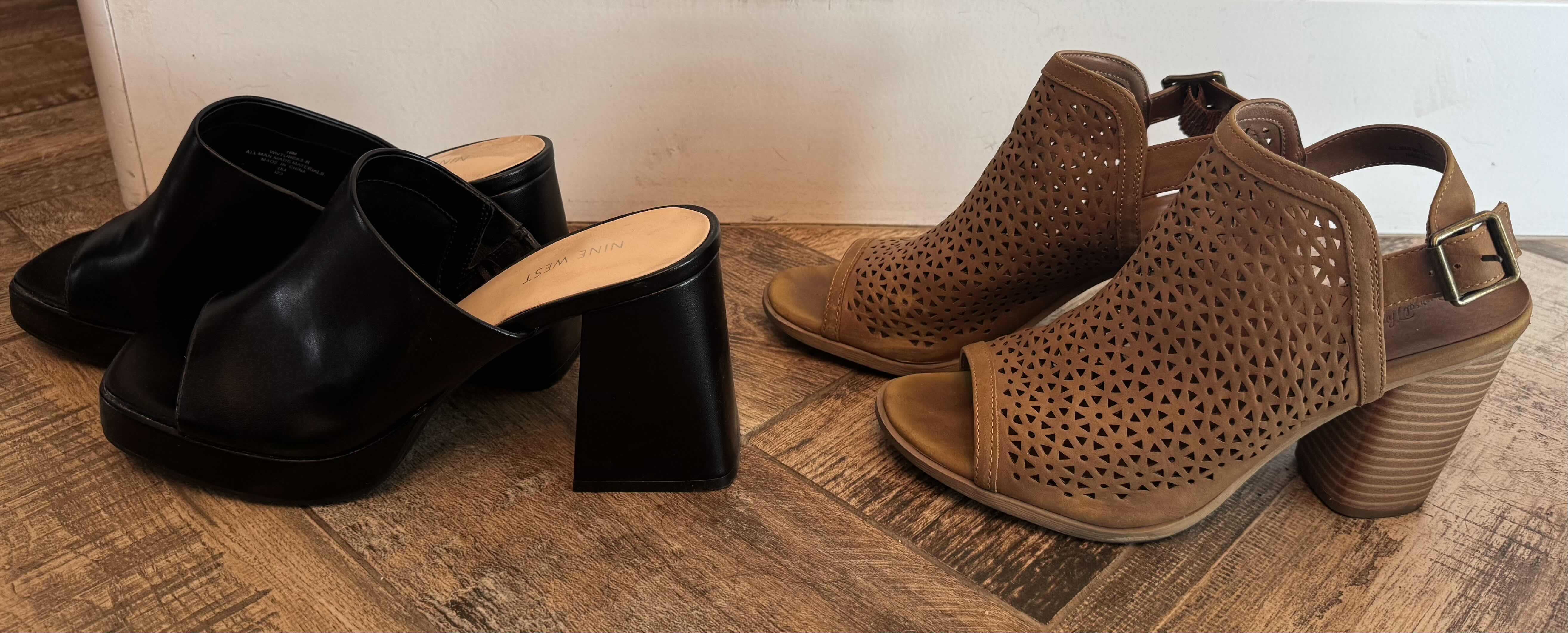 Photo 1 of 4 PAIRS-WOMEN'S OPEN TOED SHOES (SIZE 9)