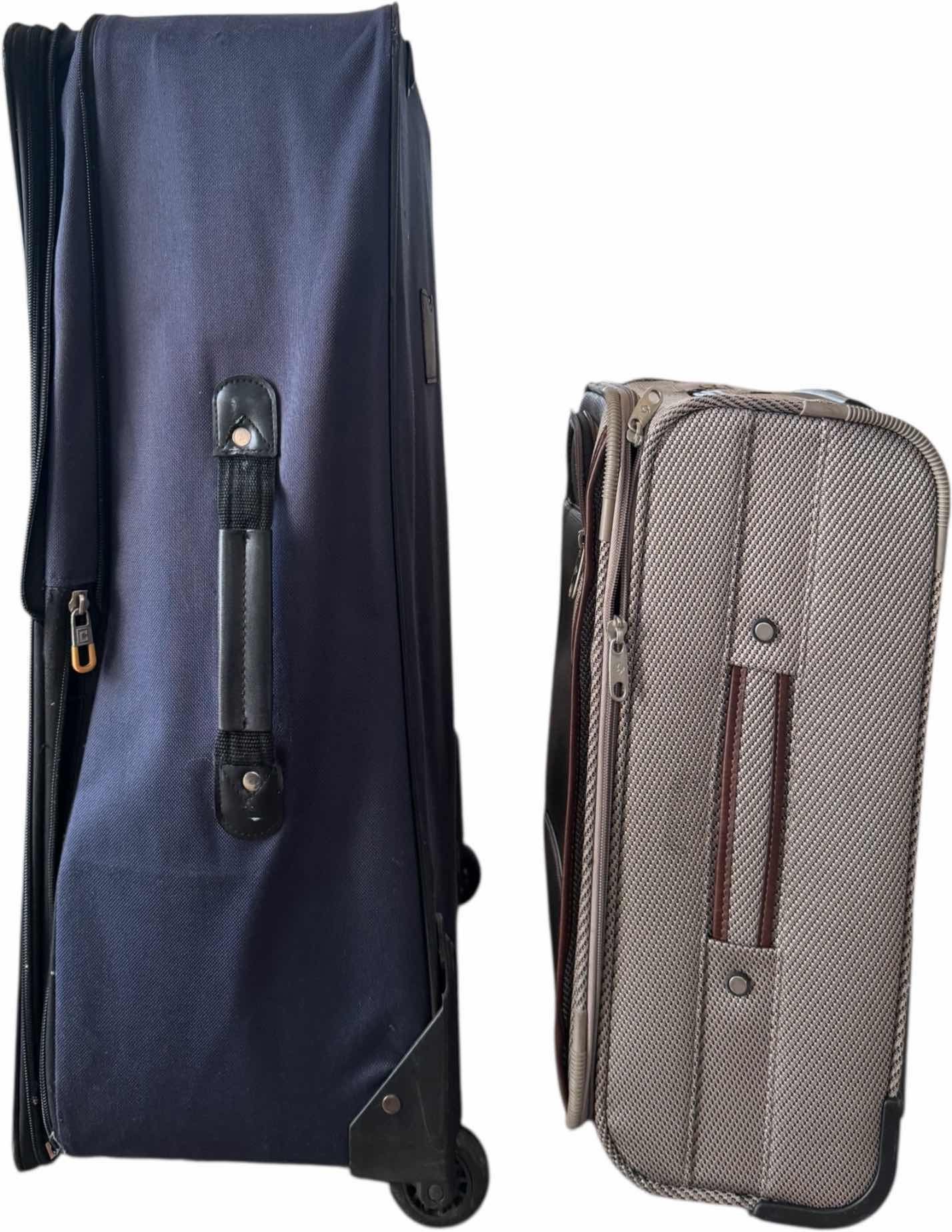 Photo 1 of 27" CHAPS NAVY BLUE LUGGAGE, SAMSONITE GREY CARRY-ON LUGGAGE