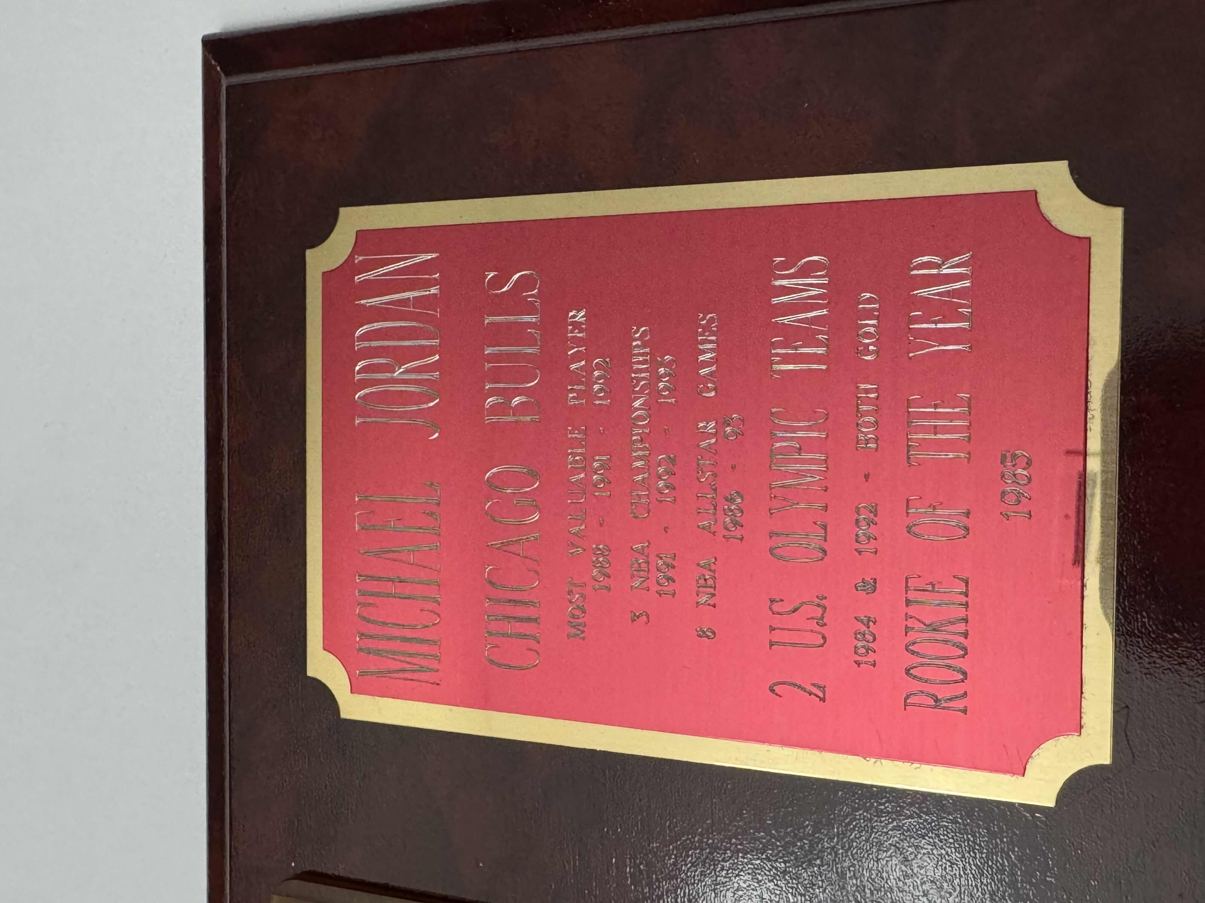 Photo 1 of MICHAEL JORDAN CHICAGO BULLS WOOD WALL PLAQUE 15”x12”