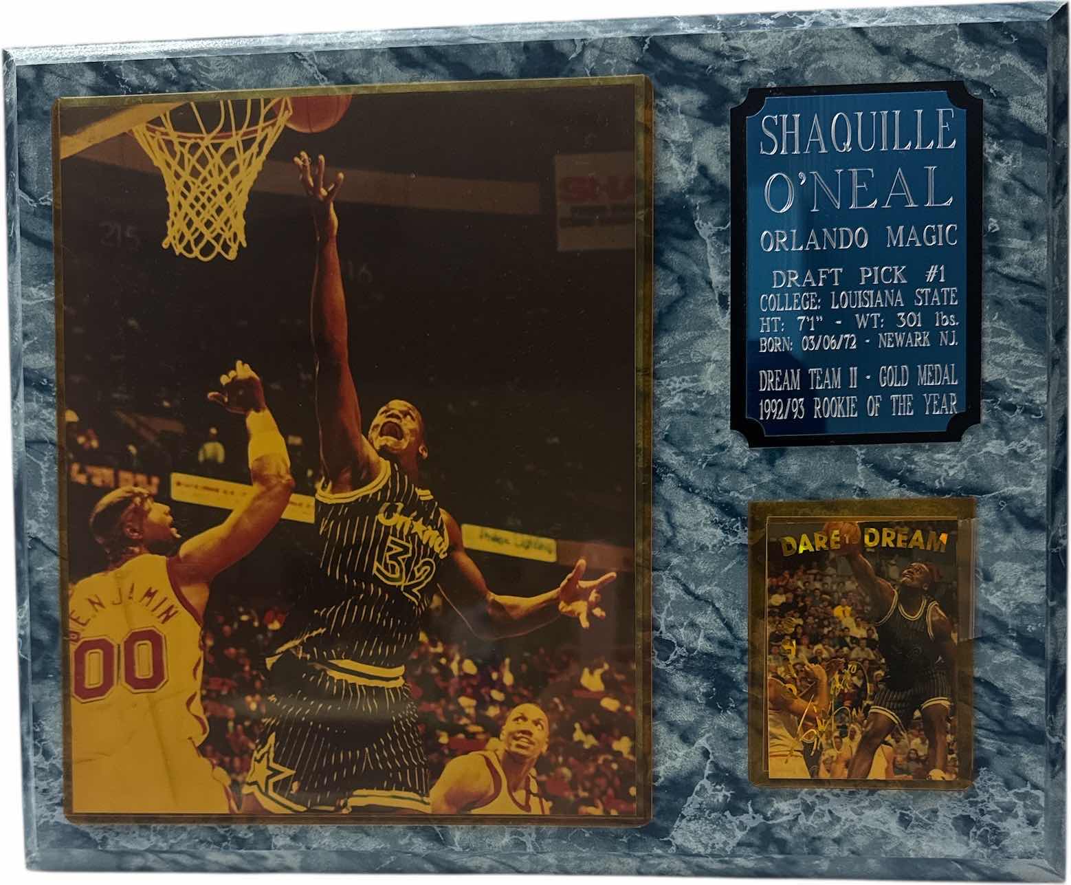 Photo 1 of SHAQUILLE O’NEAL ORLANDO MAGIC WOOD WALL PLAQUE 15” 12”