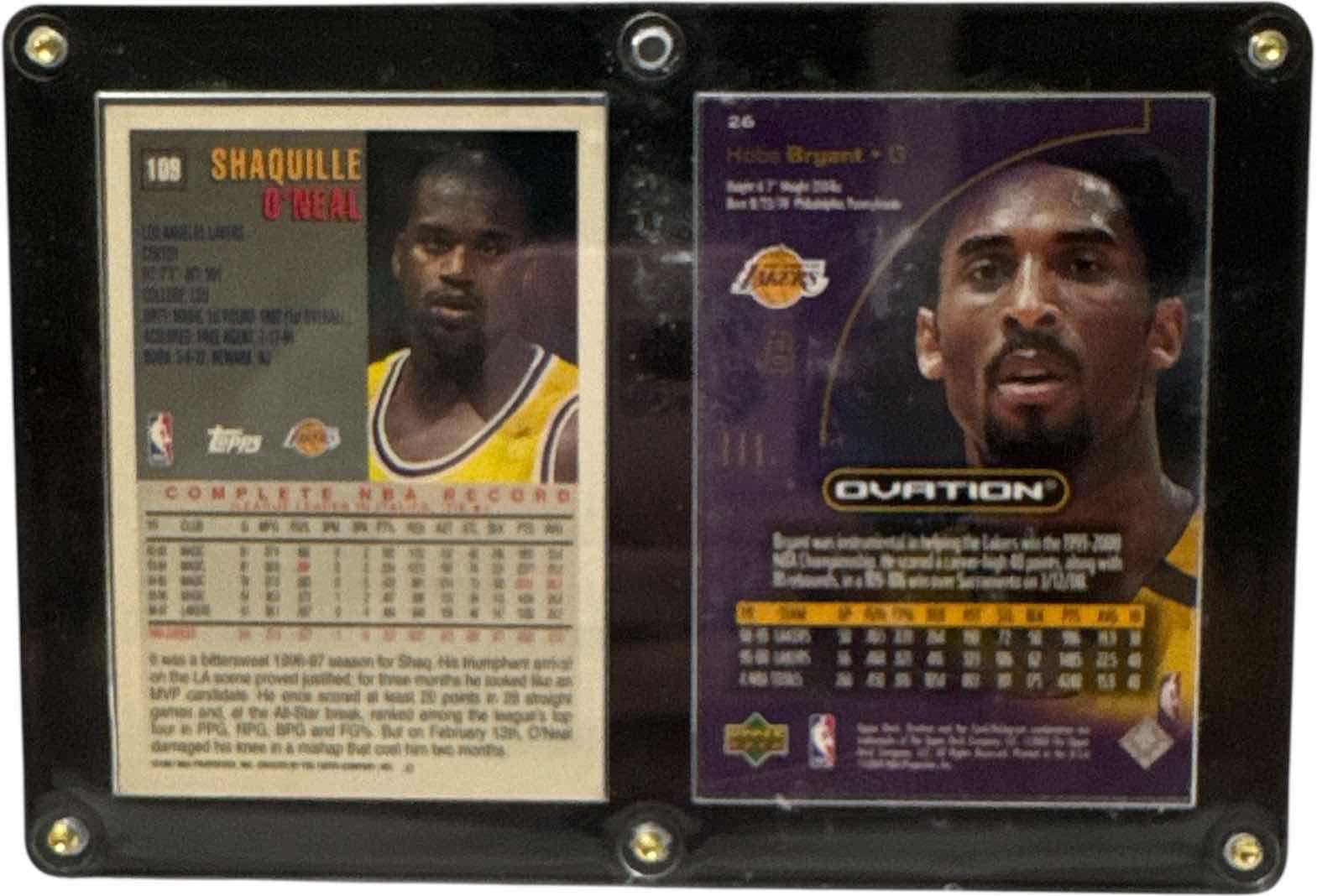 Photo 1 of KOBE BRYANT & SHAQUILLE ONEAL SPORTS CARDS IN SCREW DOWN CASE