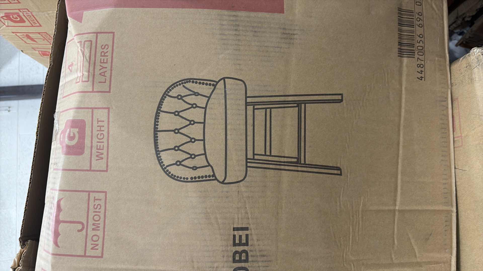 Photo 1 of TUFTED NAIL HEAD BAR STOOL BEIGE
